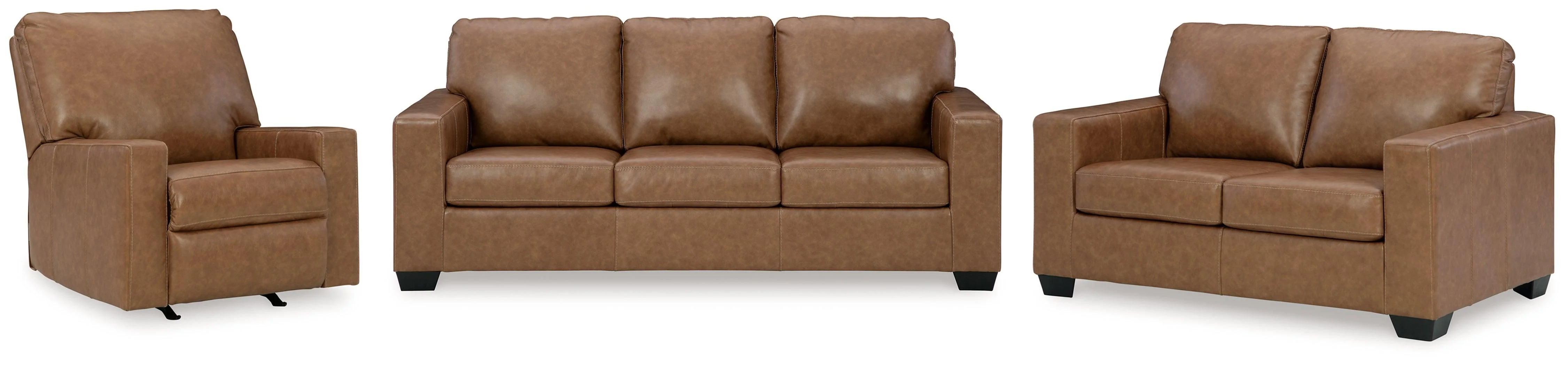 Bolsena Caramel Sofa Loveseat And Recliner - Image 2