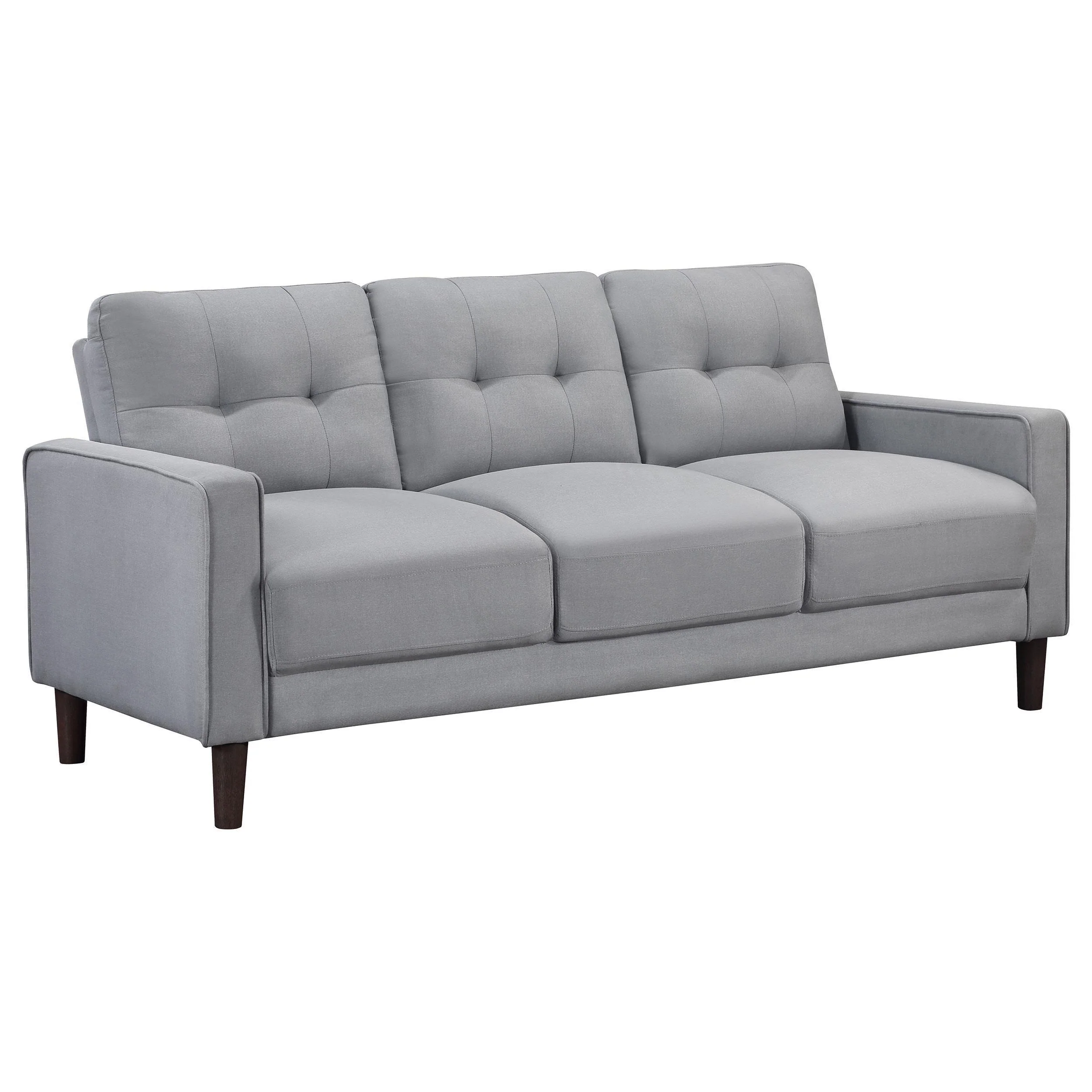 Bowen 2-Piece Upholstered Track Arm Tufted Sofa Set Grey - Image 2