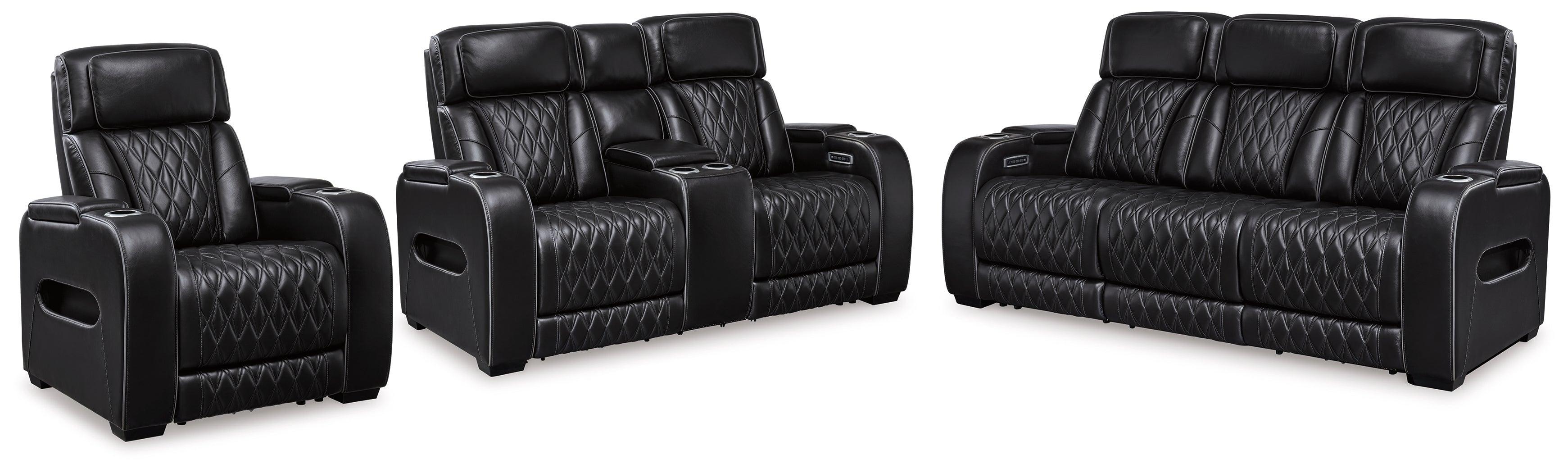Boyington Black Sofa Loveseat And Recliner - Image 2