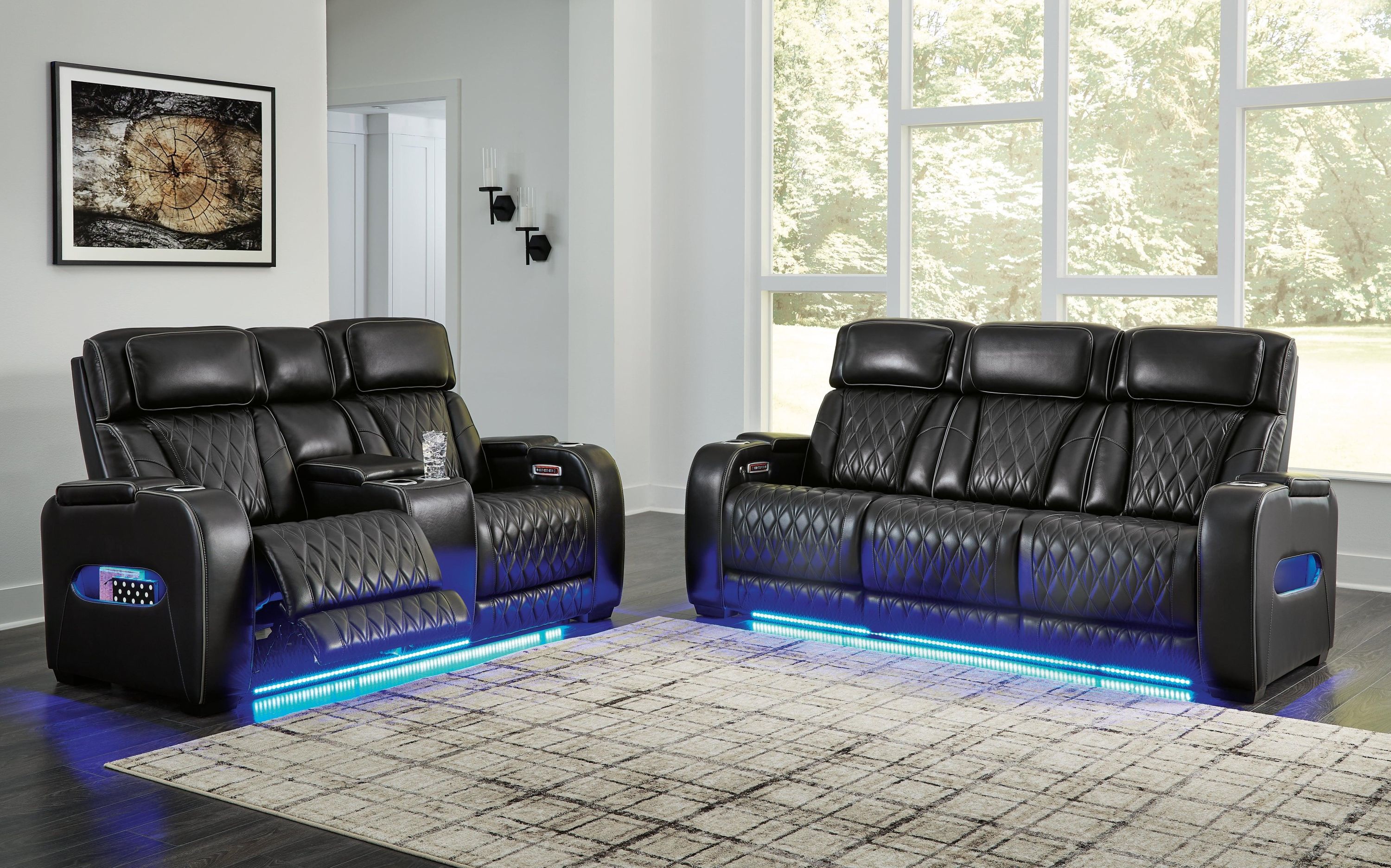 Boyington Black Sofa Loveseat And Recliner - Image 3
