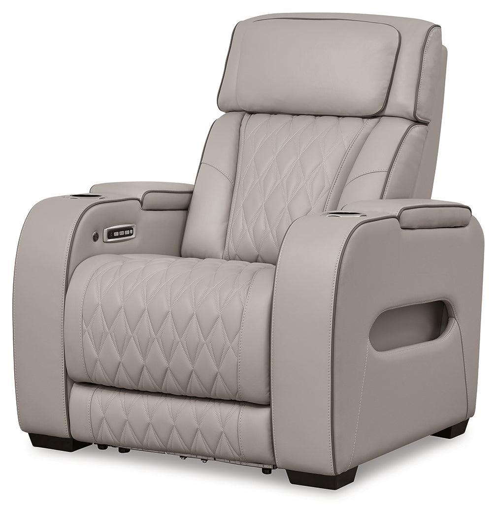 Boyington Gray Leather Power Recliner - Image 2