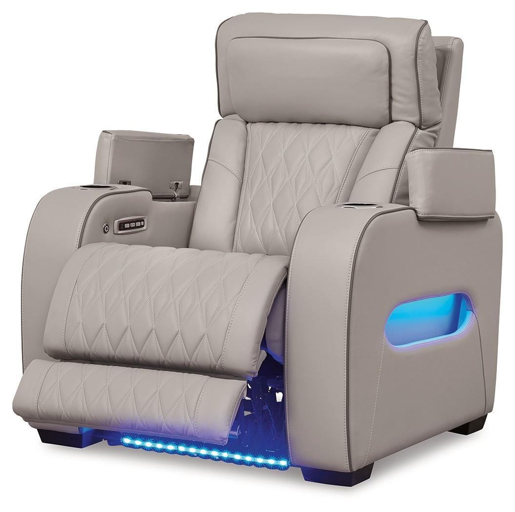 Boyington Gray Leather Power Recliner - Image 3