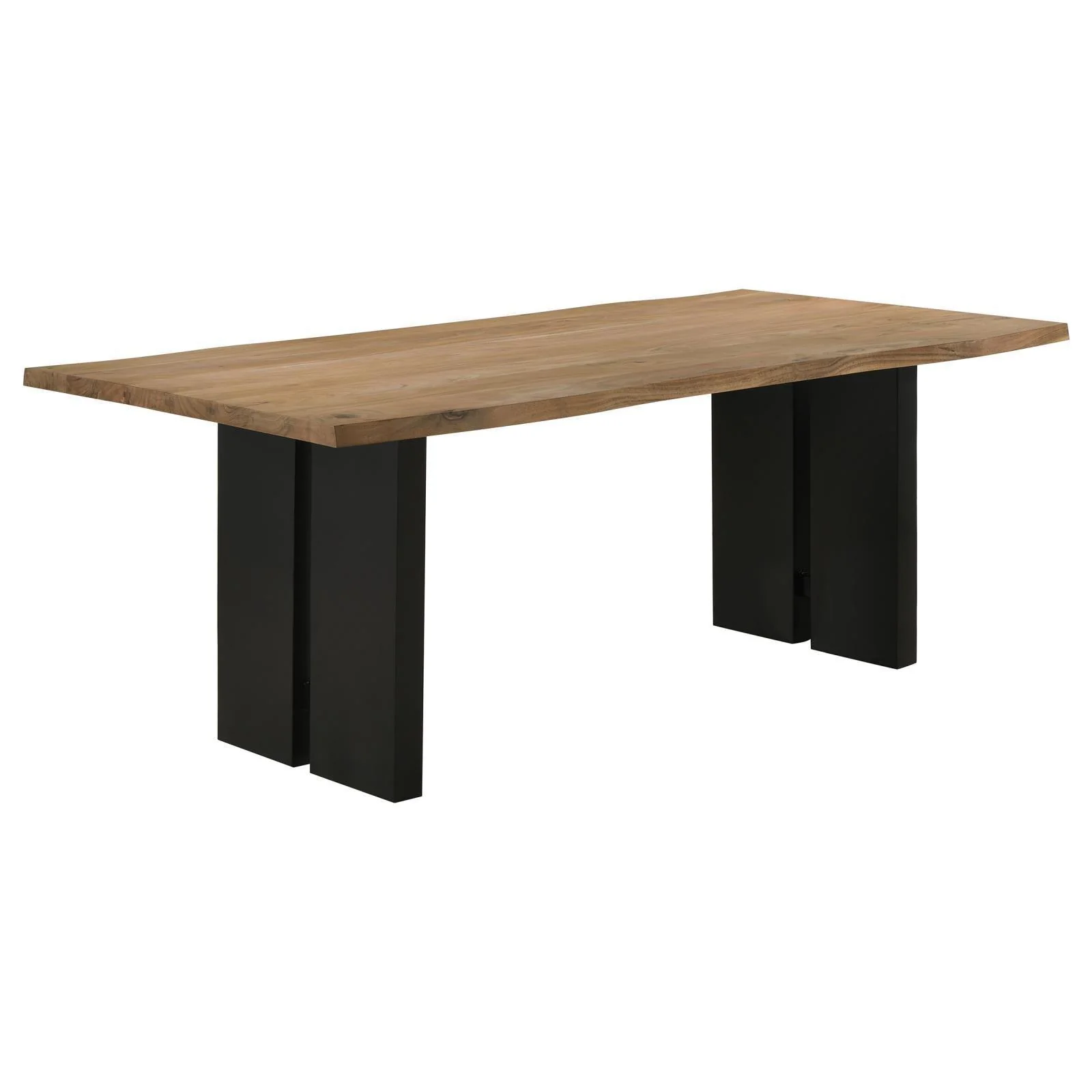 Bradshaw Rectangular Live Edge Dining Table Natural Acacia Black