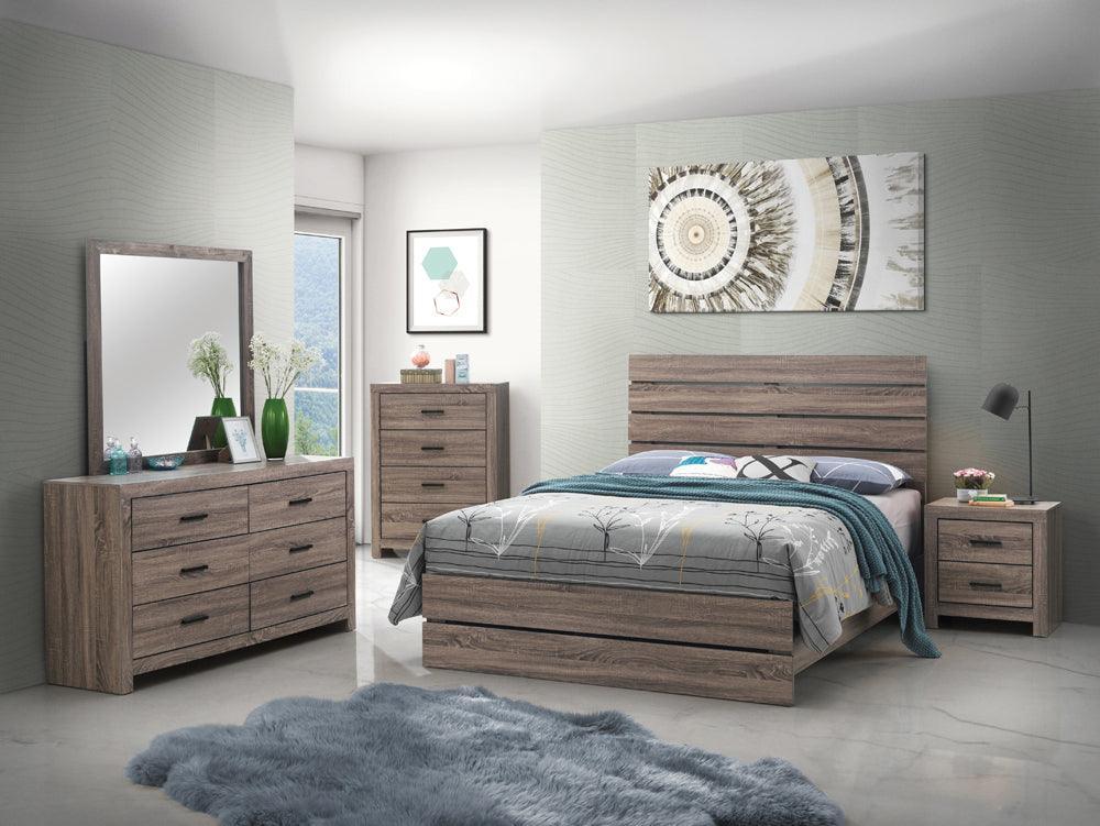 Brantford Barrel Oak Panel Bedroom Set - Image 1