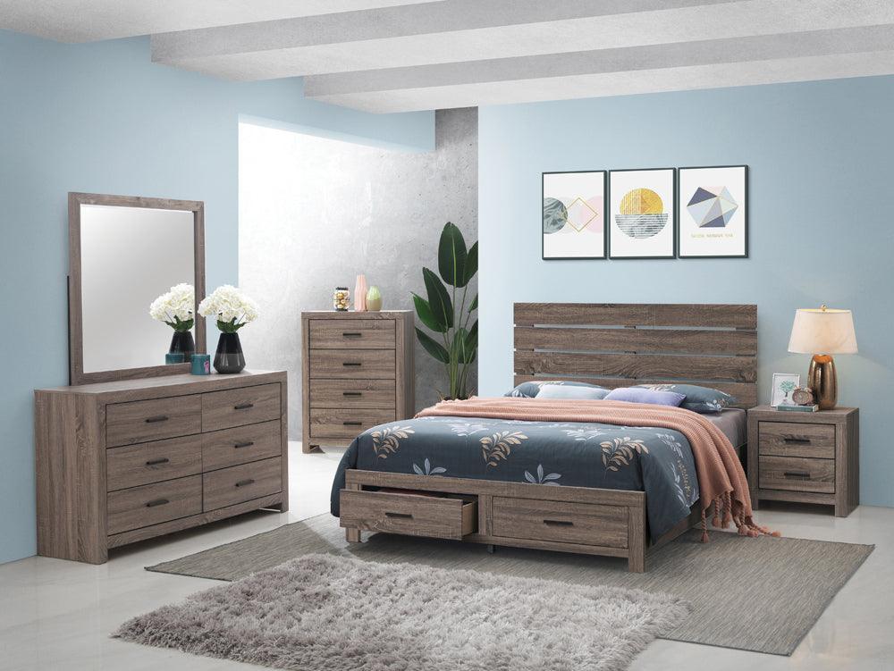 Brantford Barrel Oak Storage Bedroom Set - Image 1