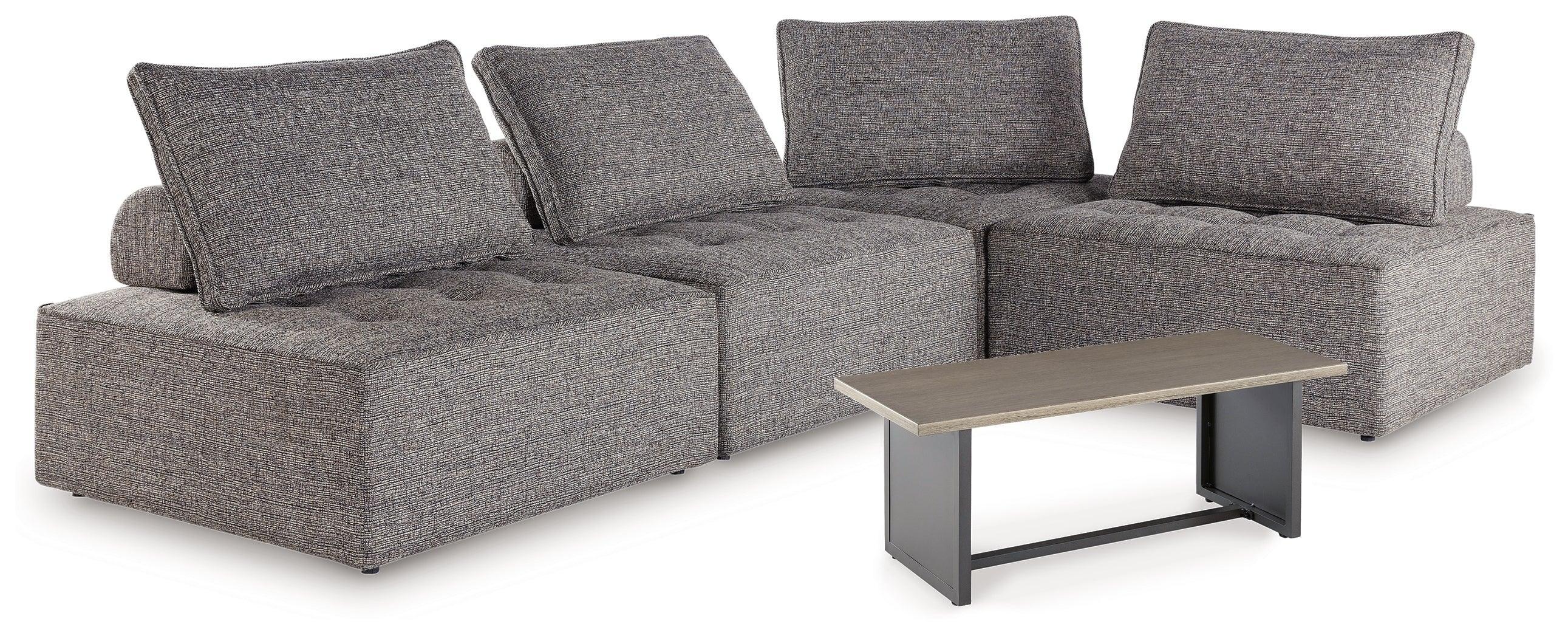 Bree Brown Zee 4-Piece Outdoor Sectional With End Table - Image 2
