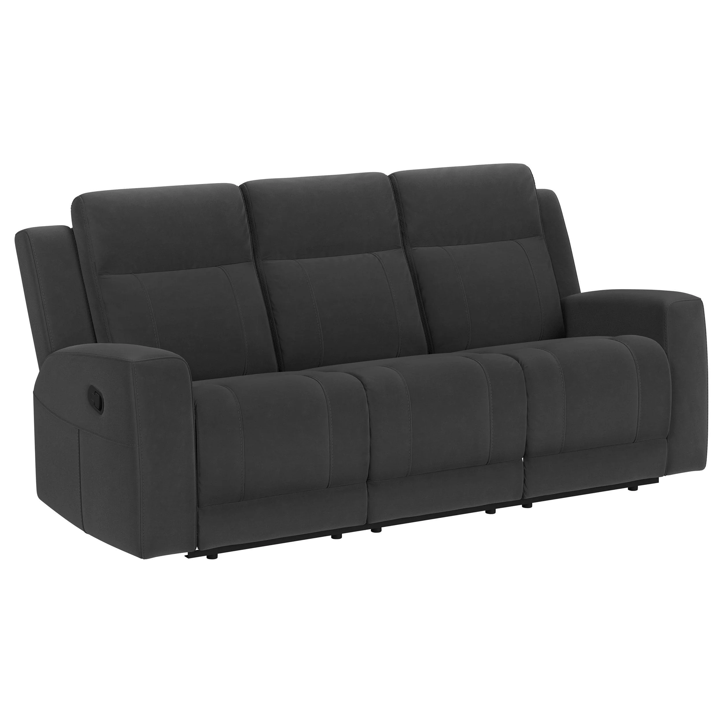Brentwood 2-Piece Upholstered Reclining Sofa Set Black - Image 3