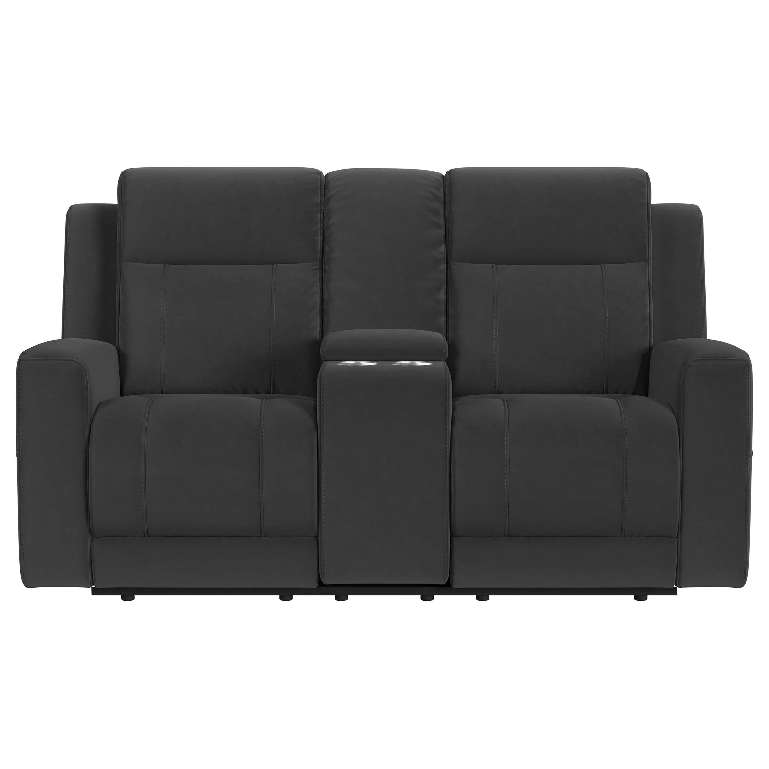 Brentwood Upholstered Motion Reclining Loveseat Black - Image 3
