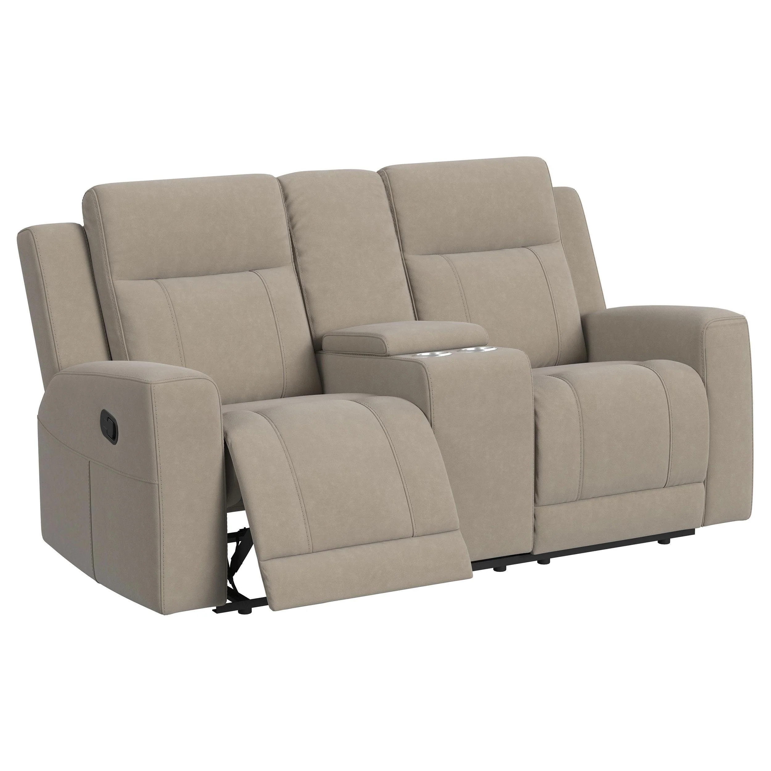 Brentwood Upholstered Motion Reclining Loveseat Taupe - Image 3