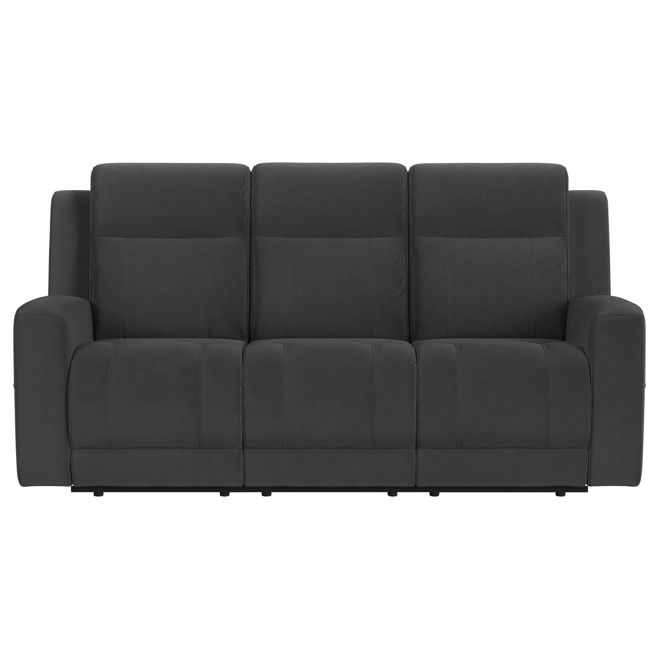Brentwood Upholstered Motion Reclining Sofa Black - Image 3