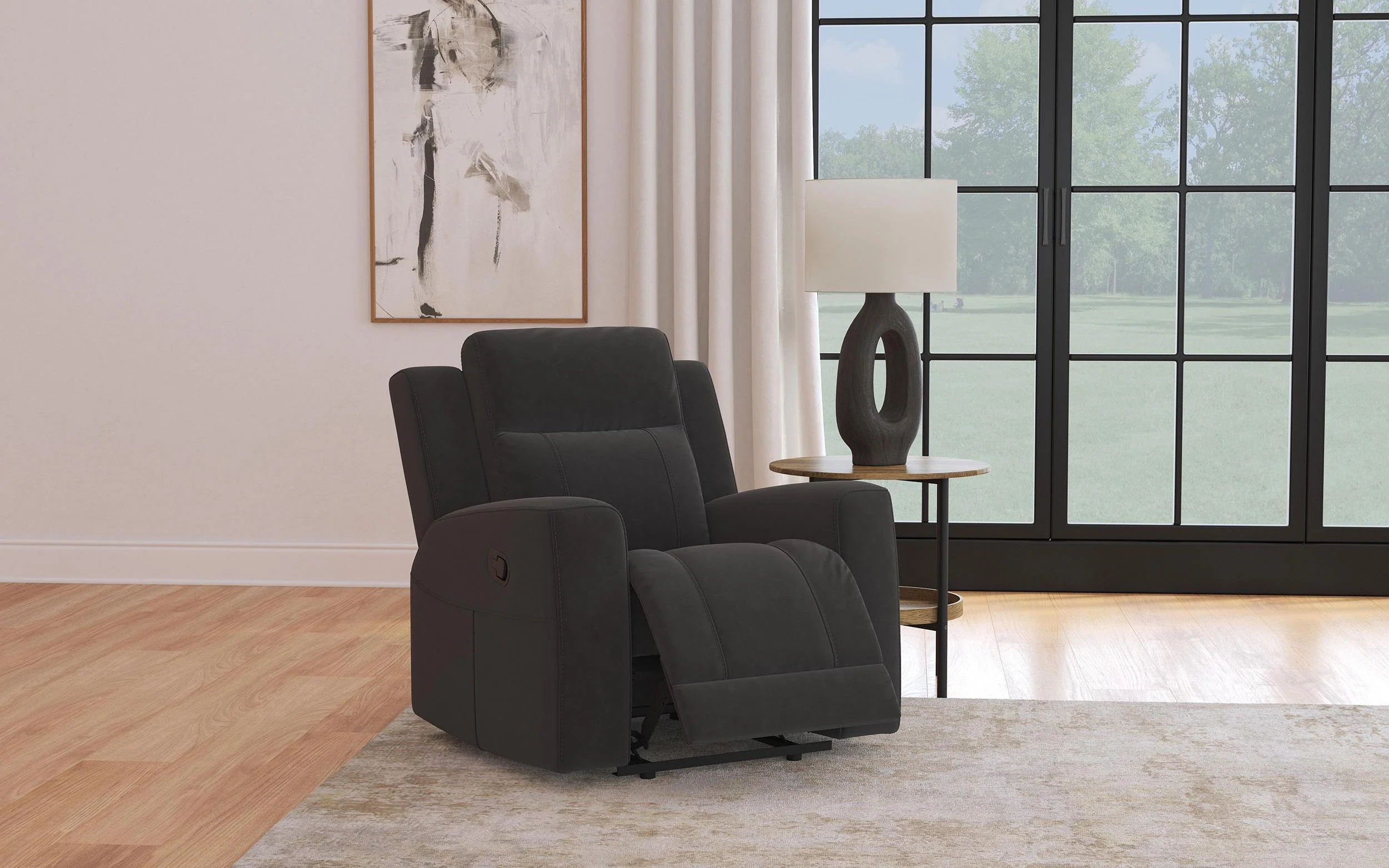 Brentwood Upholstered Recliner Chair Black - Image 2