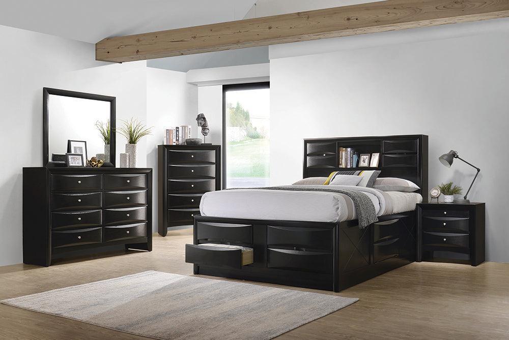 Briana Black Bookcase Storage Platform Bedroom Set - Image 2