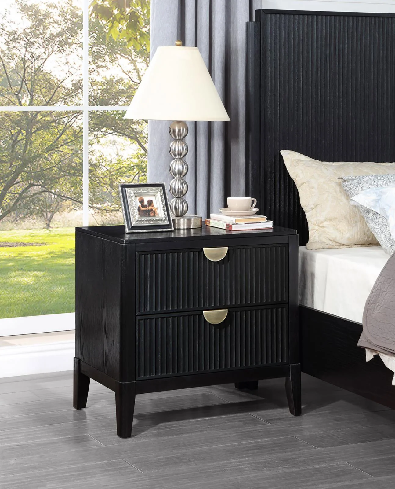 Brookmead 2 Drawer Nightstand Black - Image 2