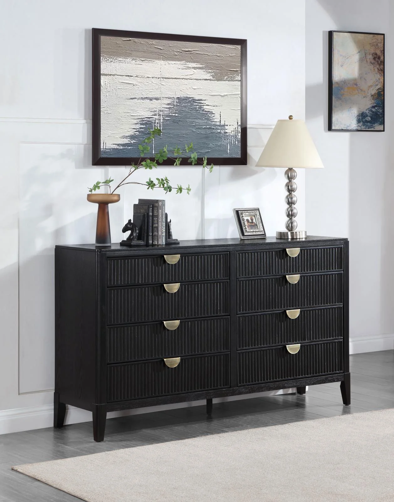 Brookmead 8 Drawer Bedroom Dresser Black - Image 2
