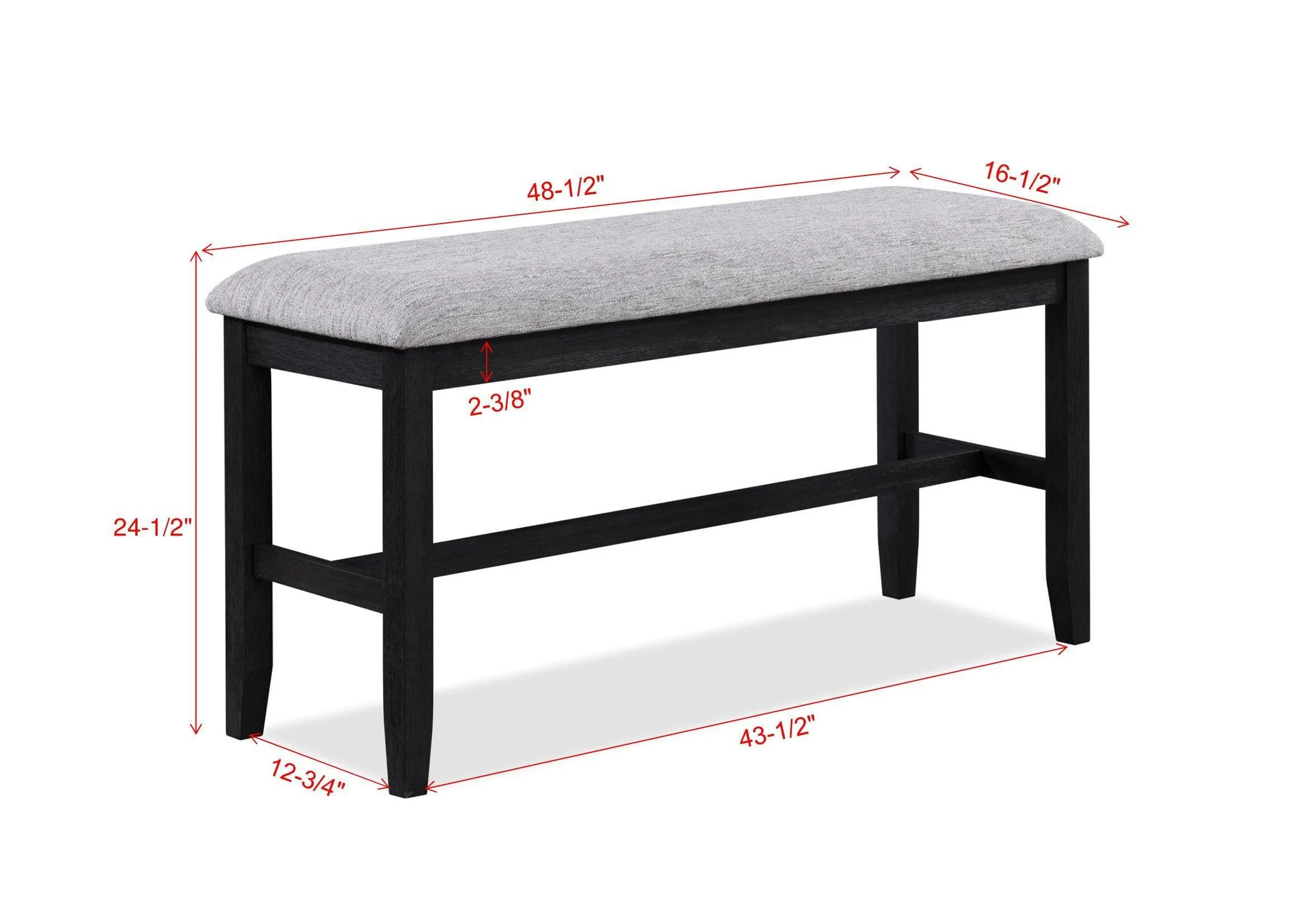 Buford Light Gray Fabric Upholstered Counter Height Set - Image 3