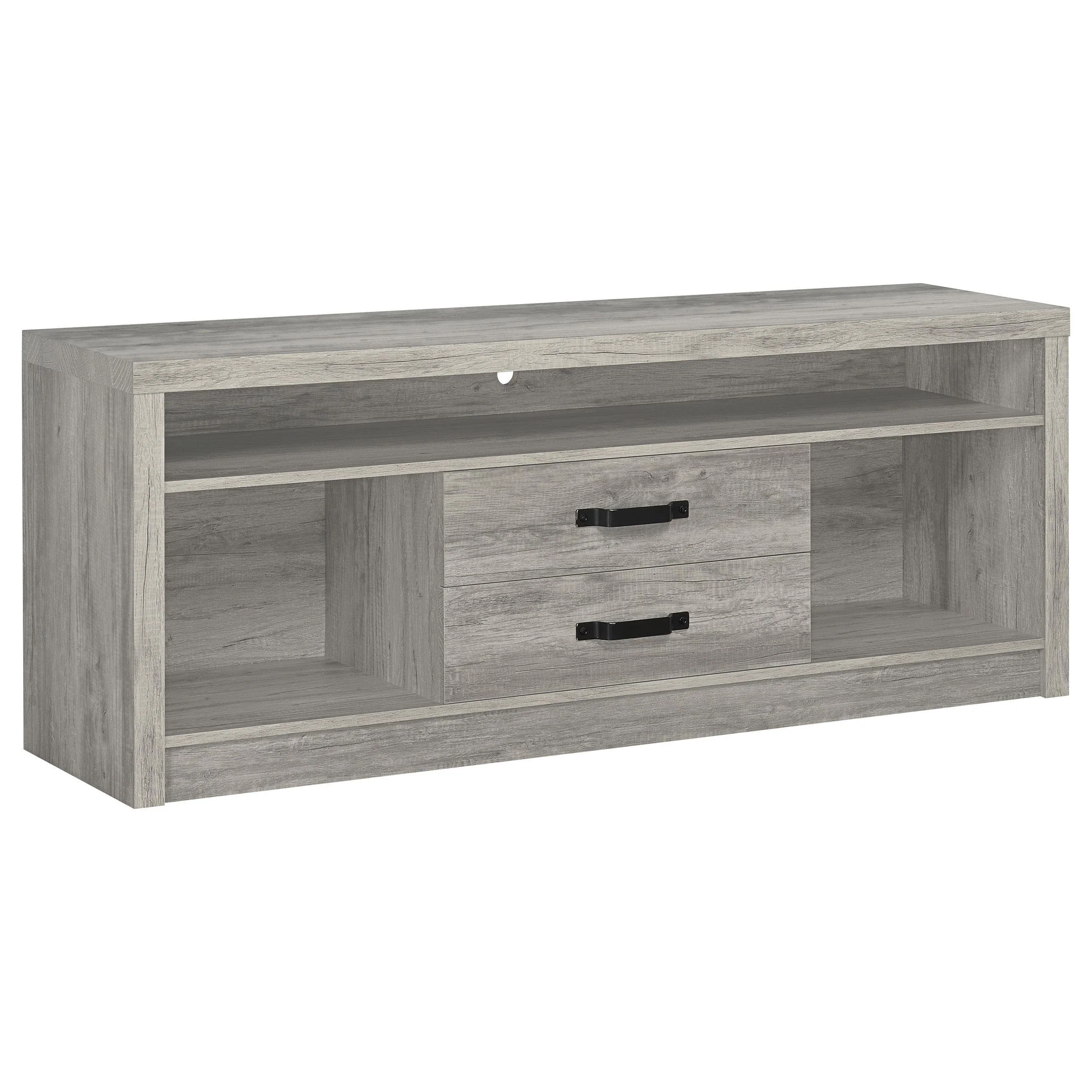Burke 3-Piece 59" TV Entertainment Center Gray Driftwood - Image 3