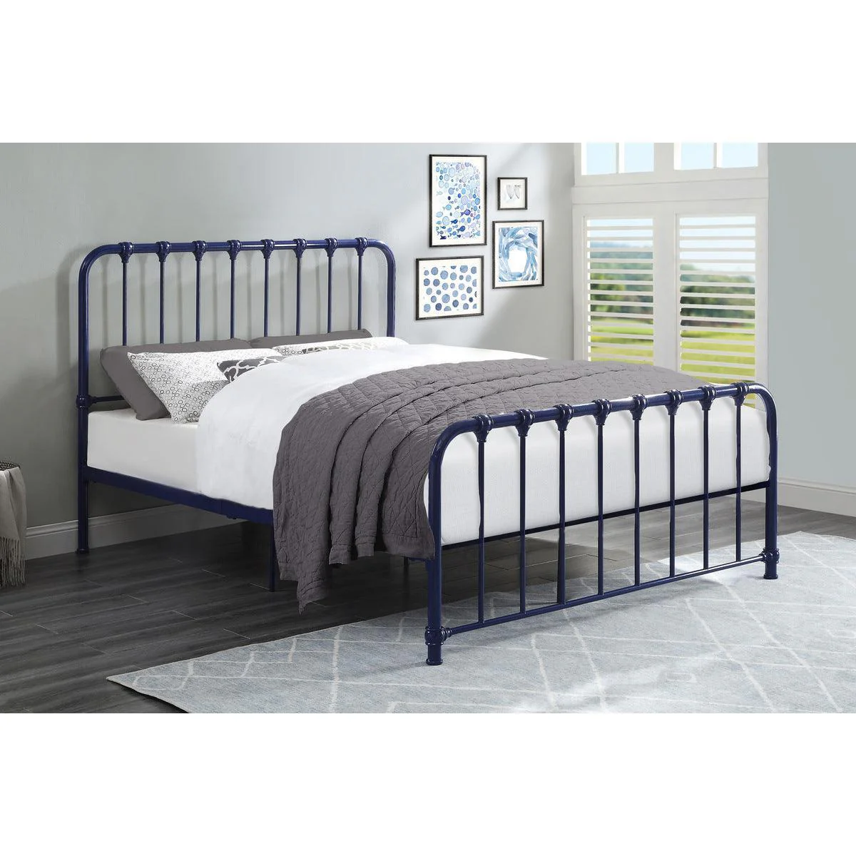 Bethany Blue Platform Queen Bed - Image 3