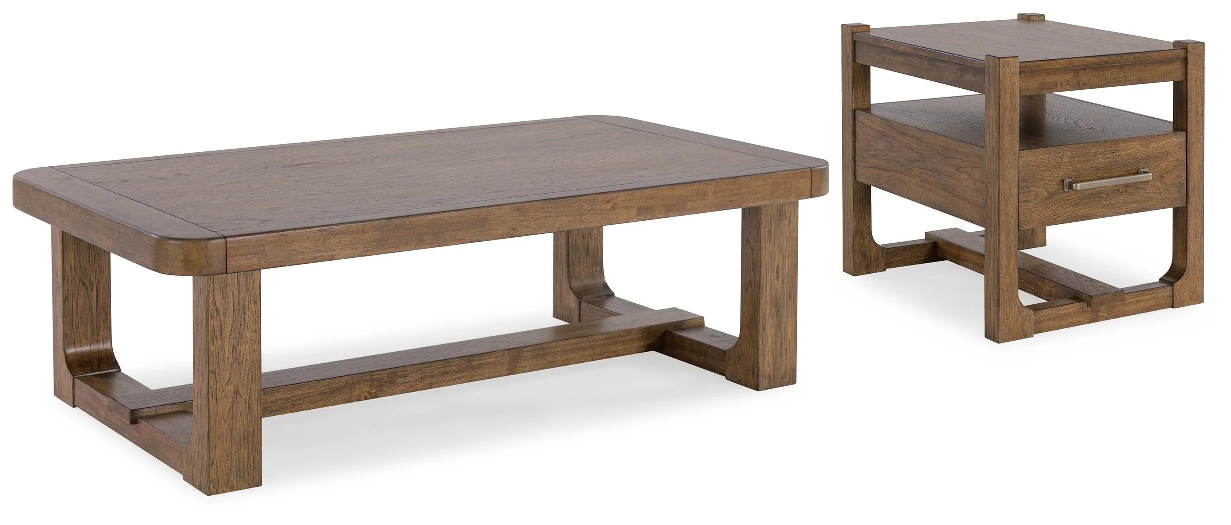 Cabalynn Light Brown Coffee Table With 1 End - Image 2