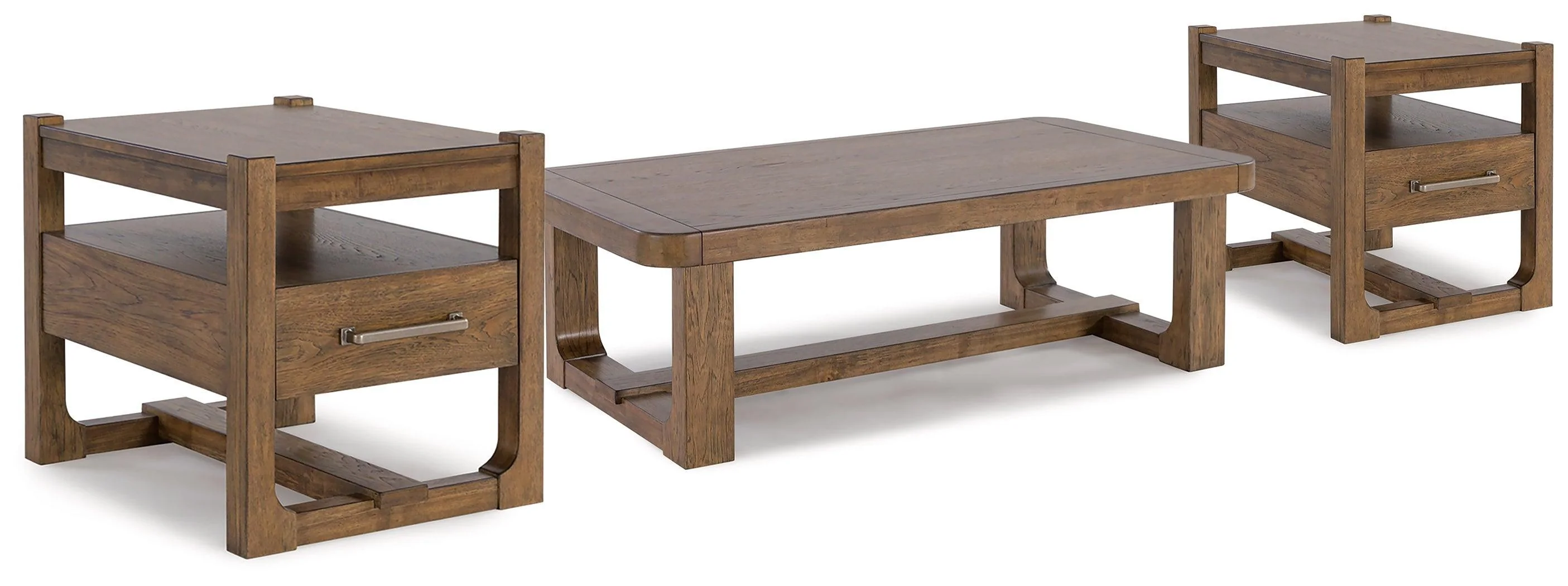Cabalynn Light Brown Coffee Table With 2 End Tables - Image 2