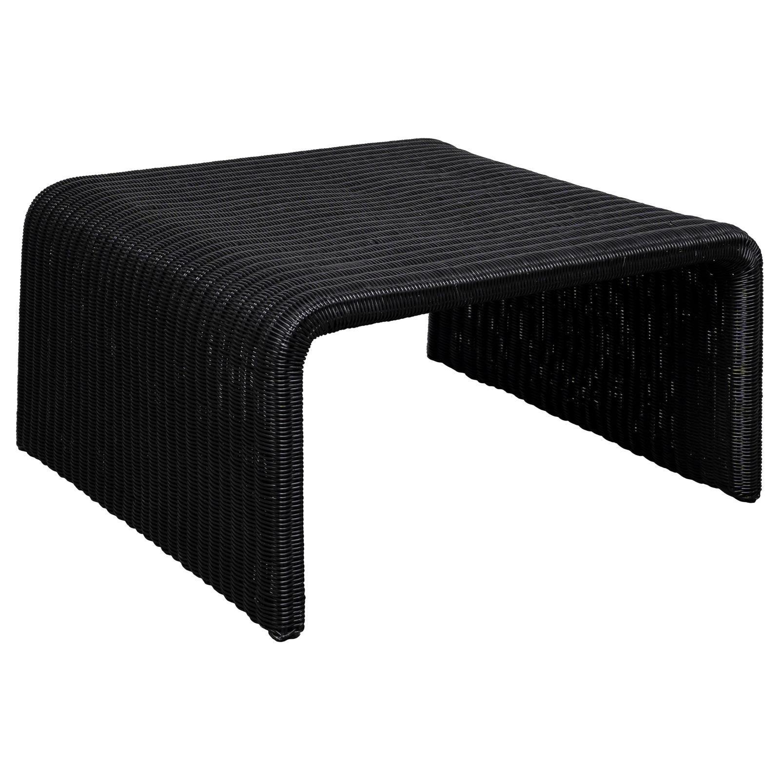 Cahya Woven Rattan Sqaure Coffee Table Black - Image 1