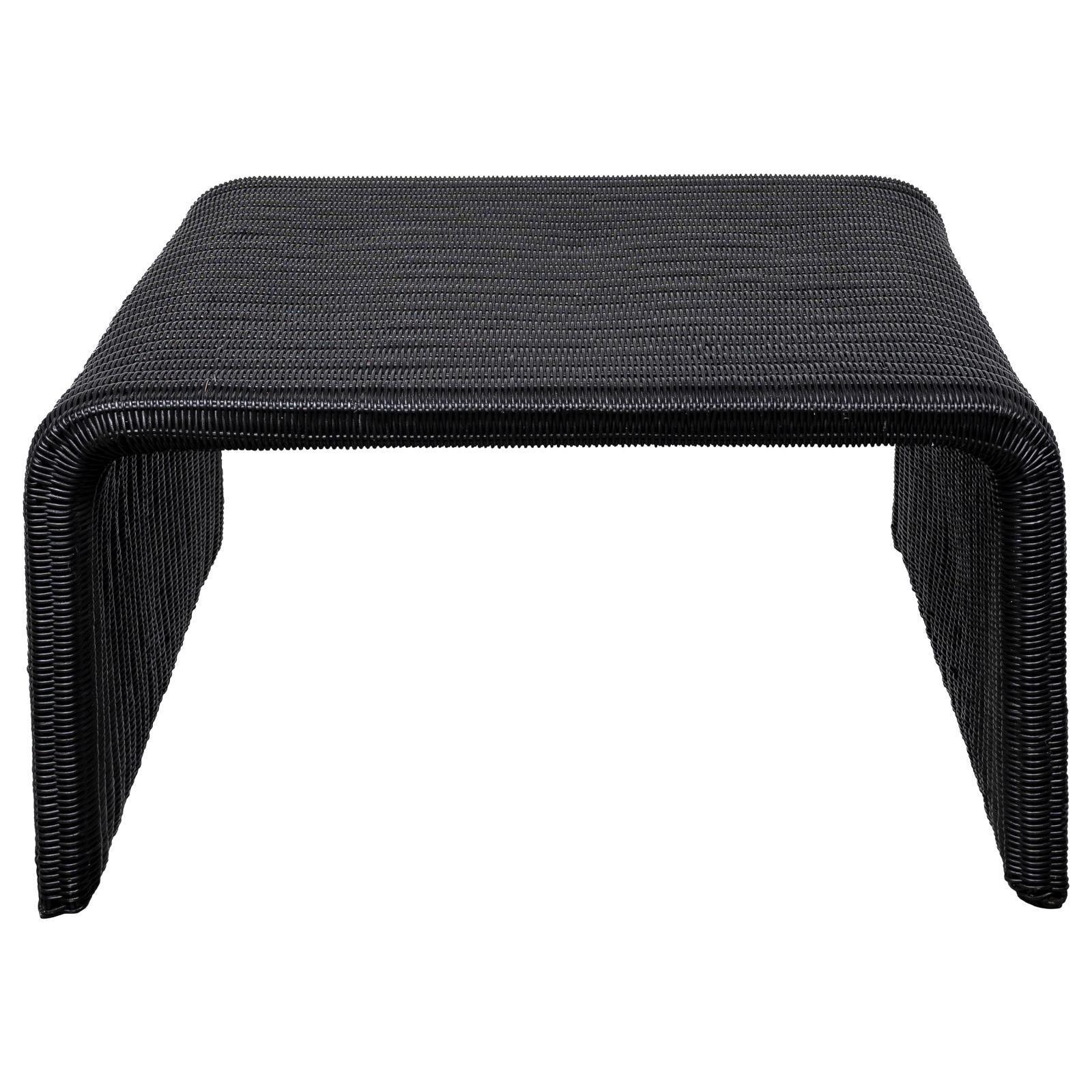 Cahya Woven Rattan Sqaure Coffee Table Black - Image 3
