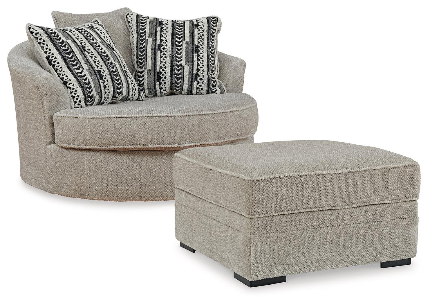Calnita Sisal Chair And Ottoman - Image 2