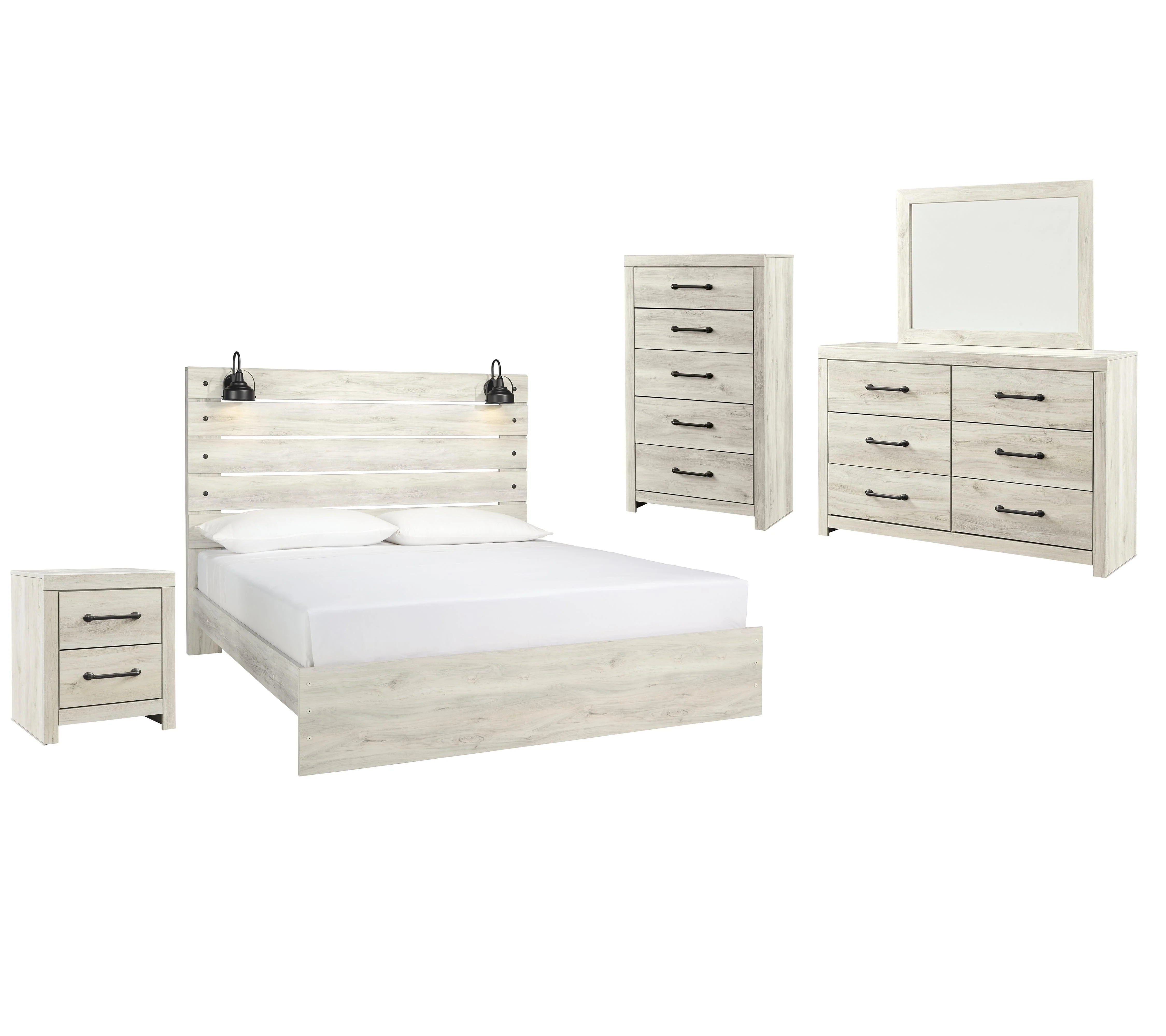 Cambeck Whitewash LED Panel Bedroom Set - Image 2
