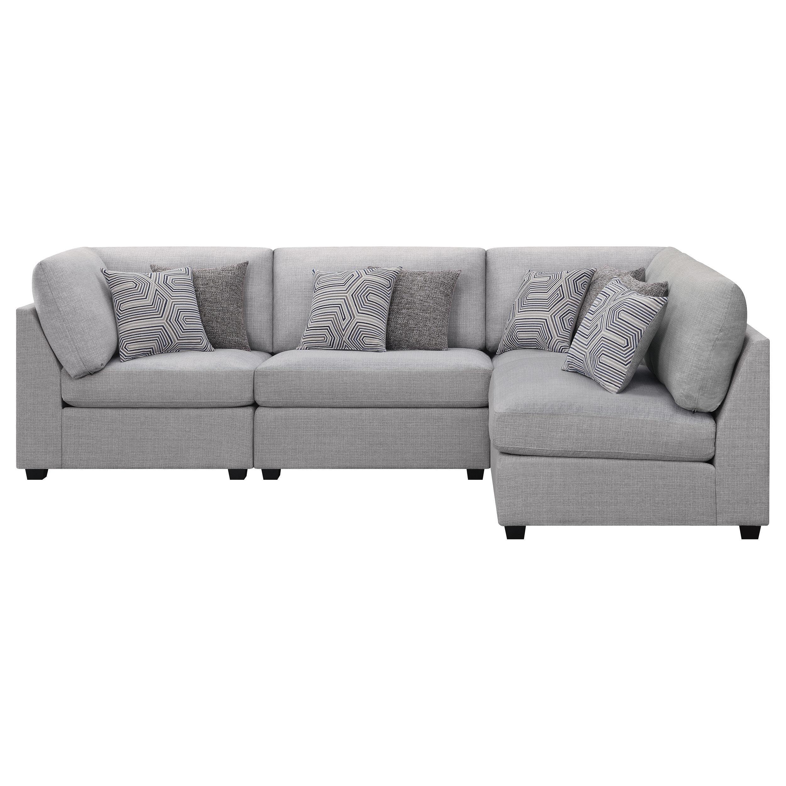 Cambria 4-Piece Upholstered Modular Sectional Sofa Grey - Image 3