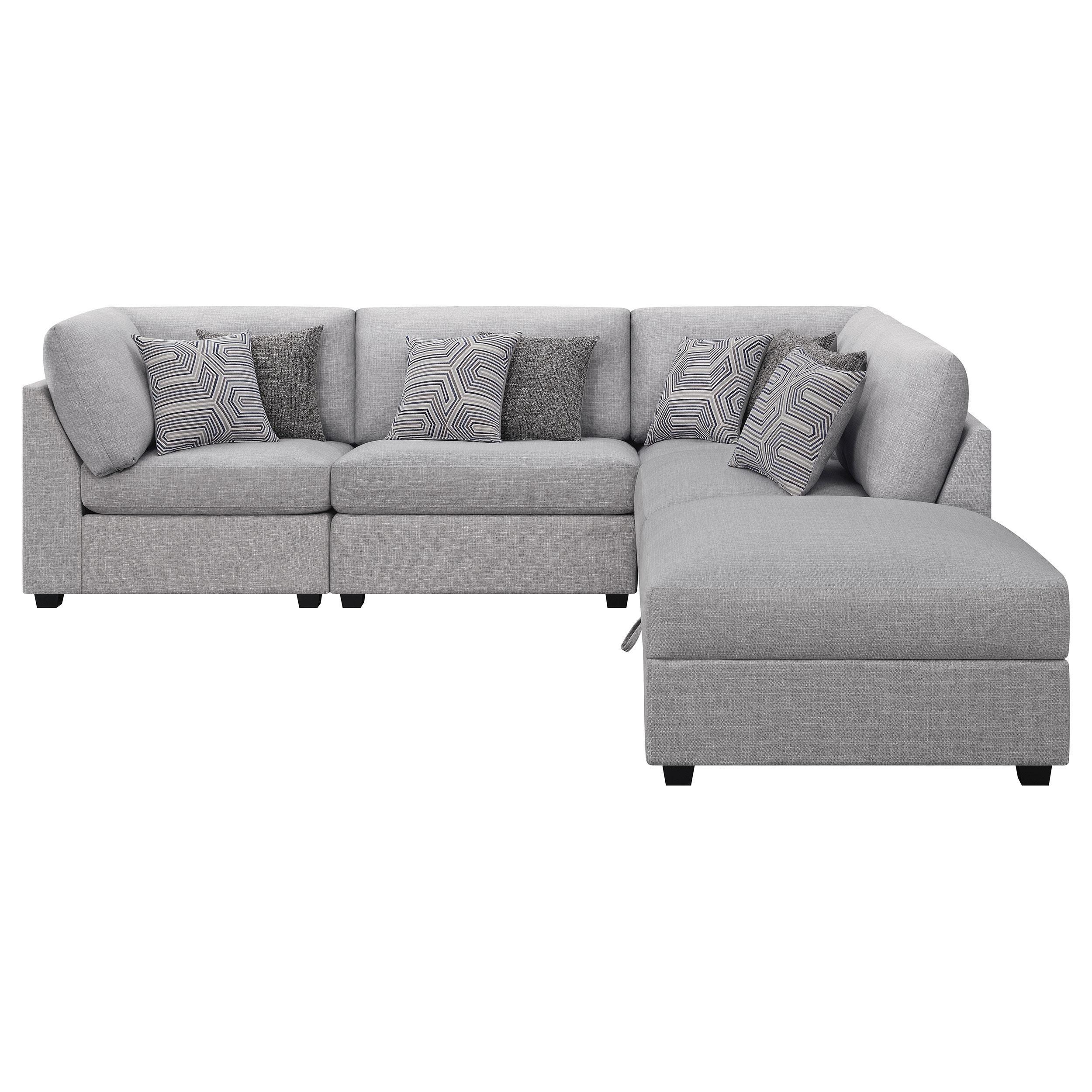 Cambria 5-Piece Upholstered Modular Sectional Sofa Grey - Image 3