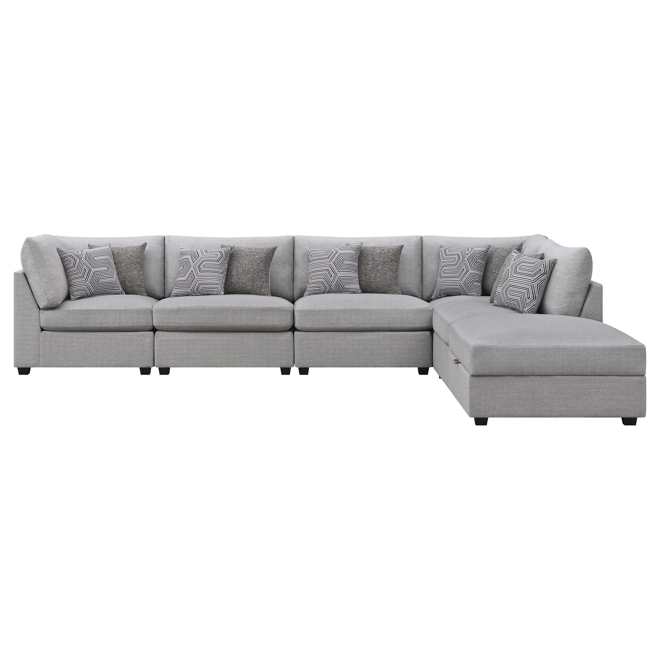Cambria 6-Piece Upholstered Modular Sectional Sofa Grey - Image 3