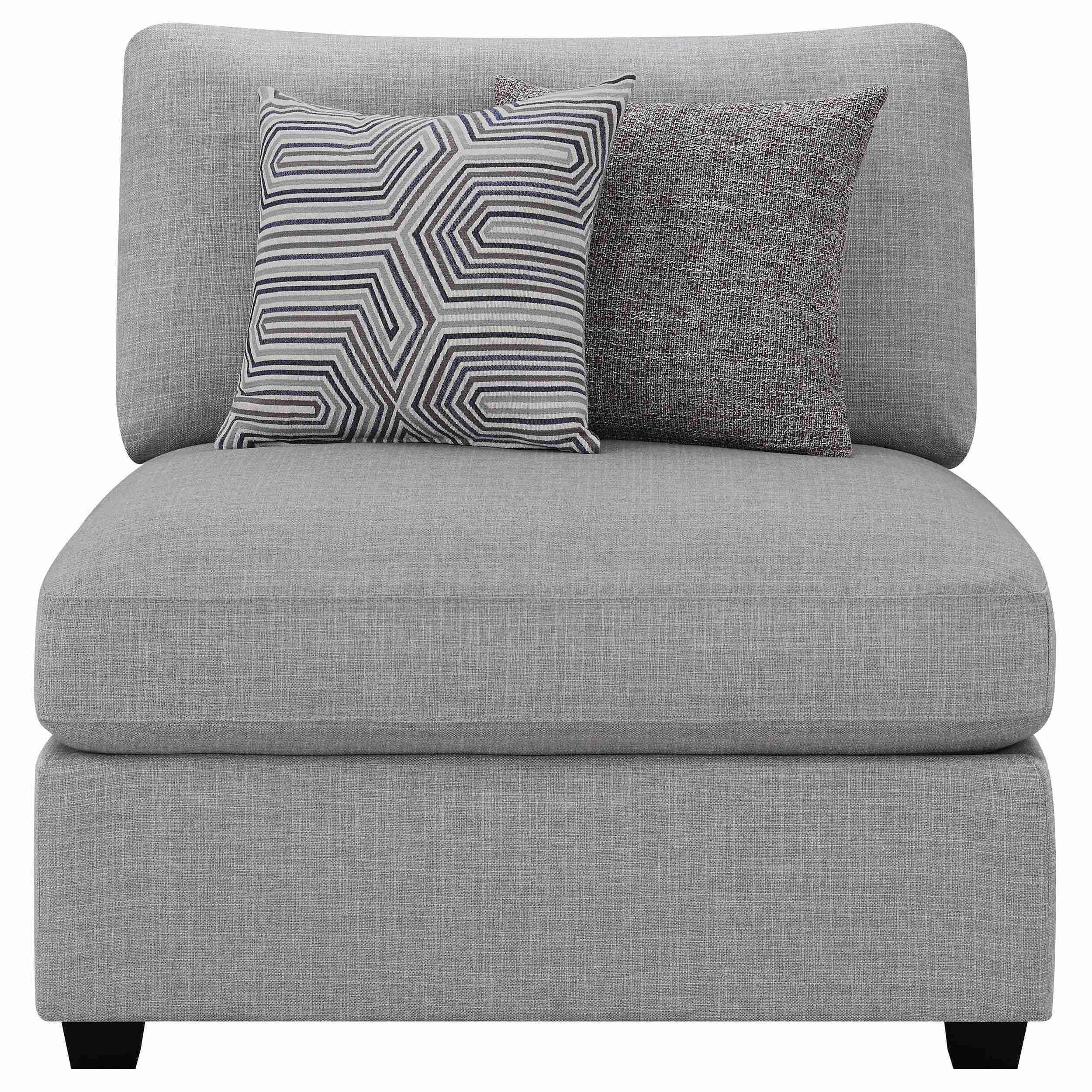 Cambria Upholstered Armless Chair Grey - Image 3