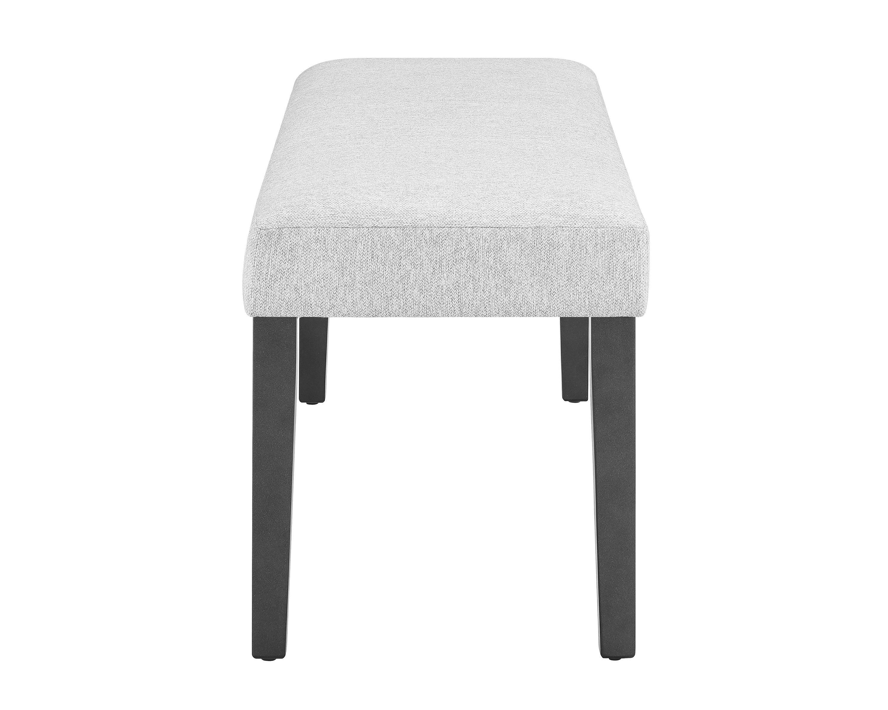 Camelia White Gray Glass Fabric Upholstered Dining Room Set - Image 3