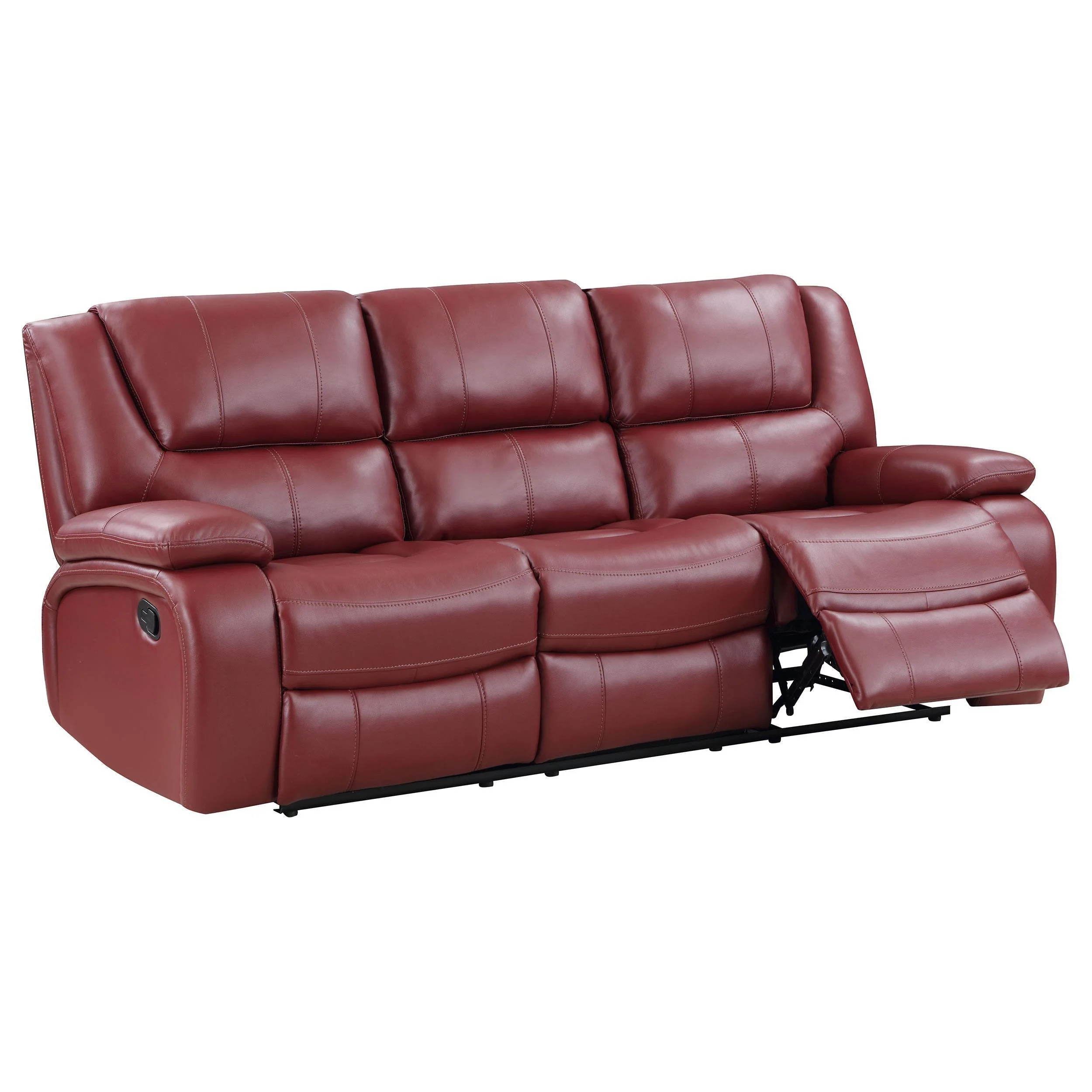 Camila 2-Piece Upholstered Reclining Sofa Set Red - Image 3