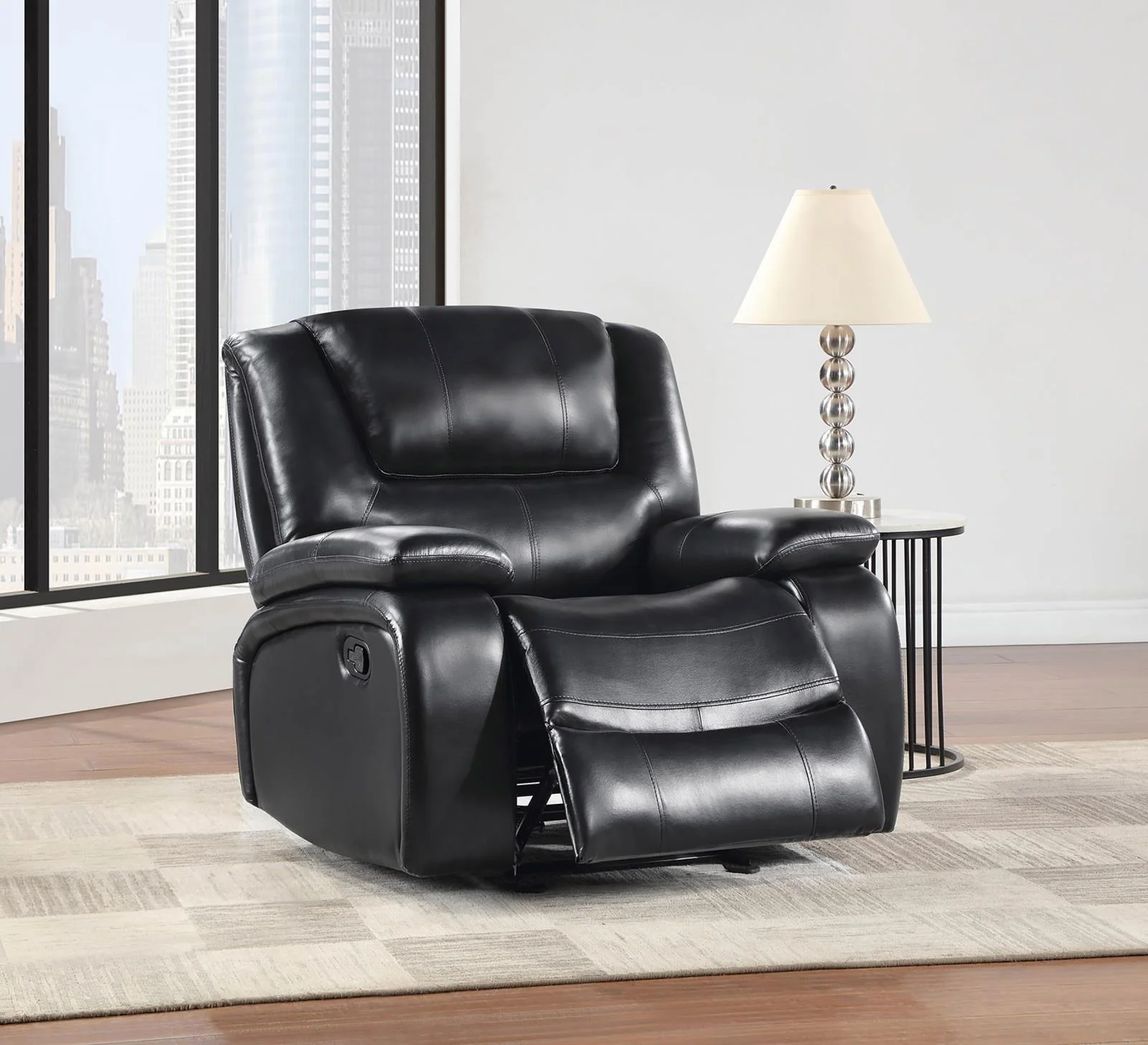 Camila Upholstered Glider Recliner Chair Black - Image 2