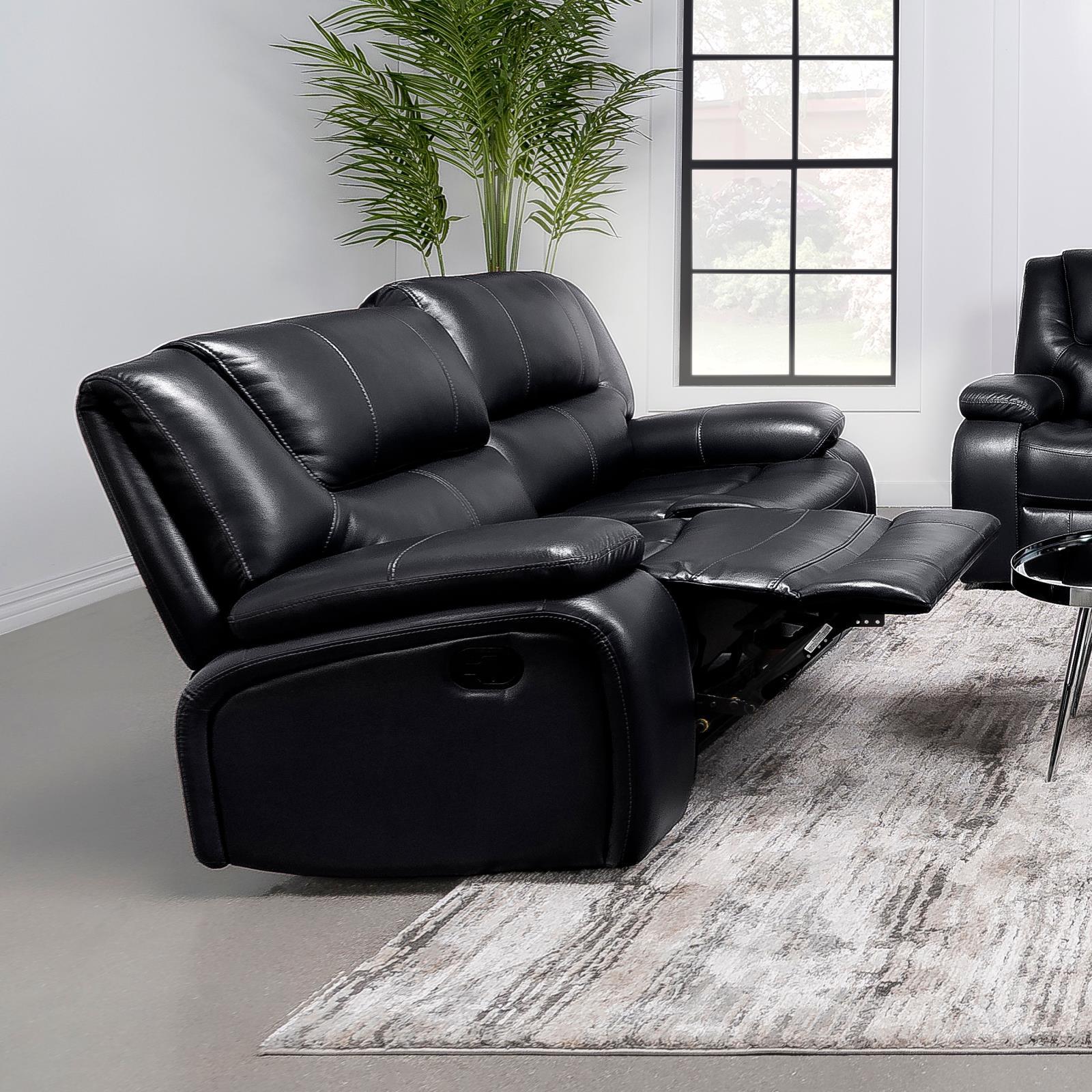 Camila Upholstered Motion Reclining Loveseat Black - Image 2