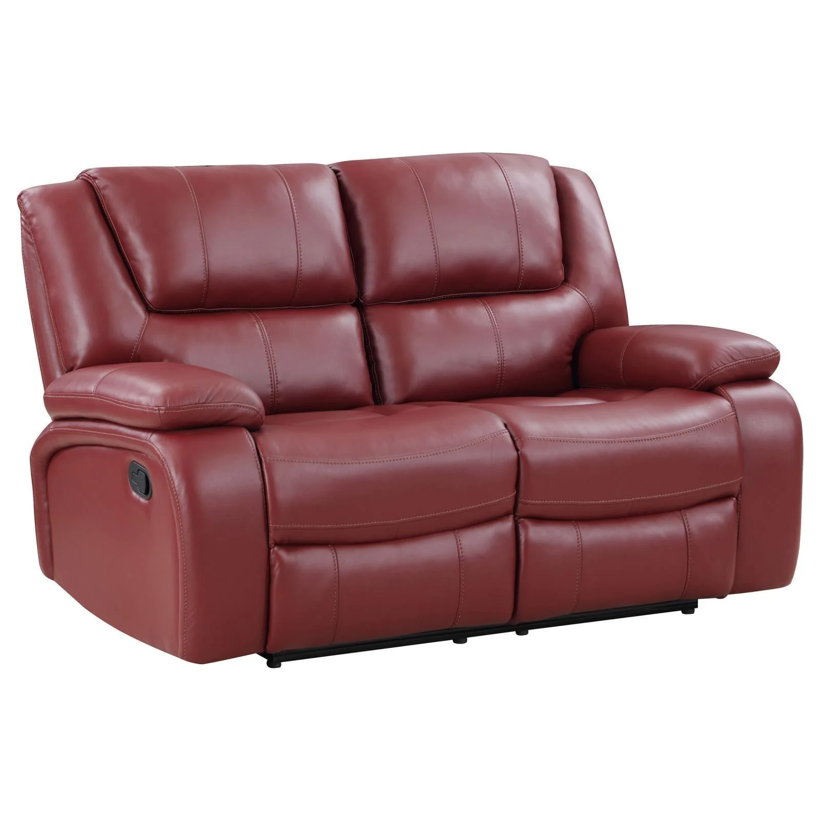 Camila Upholstered Motion Reclining Loveseat Red Faux Leather - Image 3