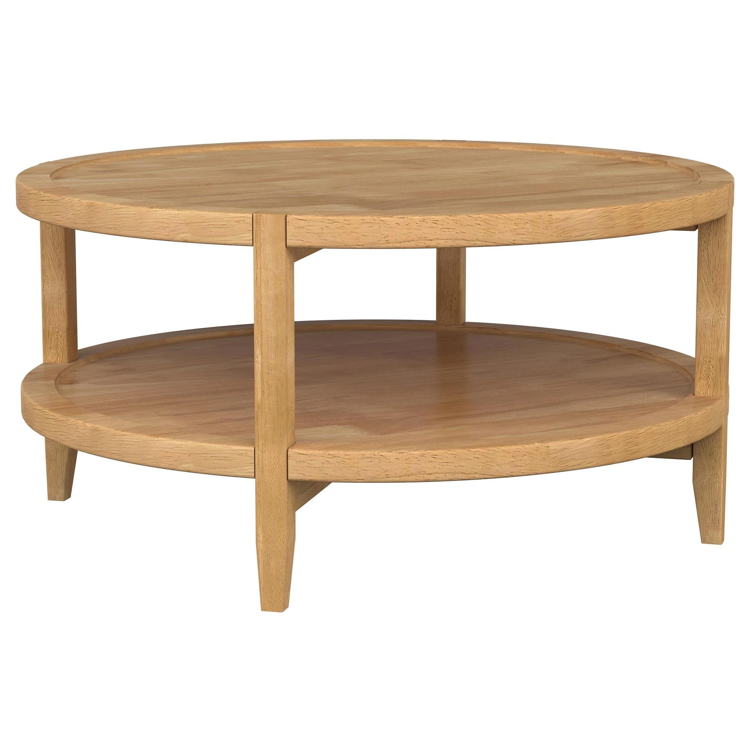 Camillo Round Solid Wood Coffee Table Maple Brown - Image 3