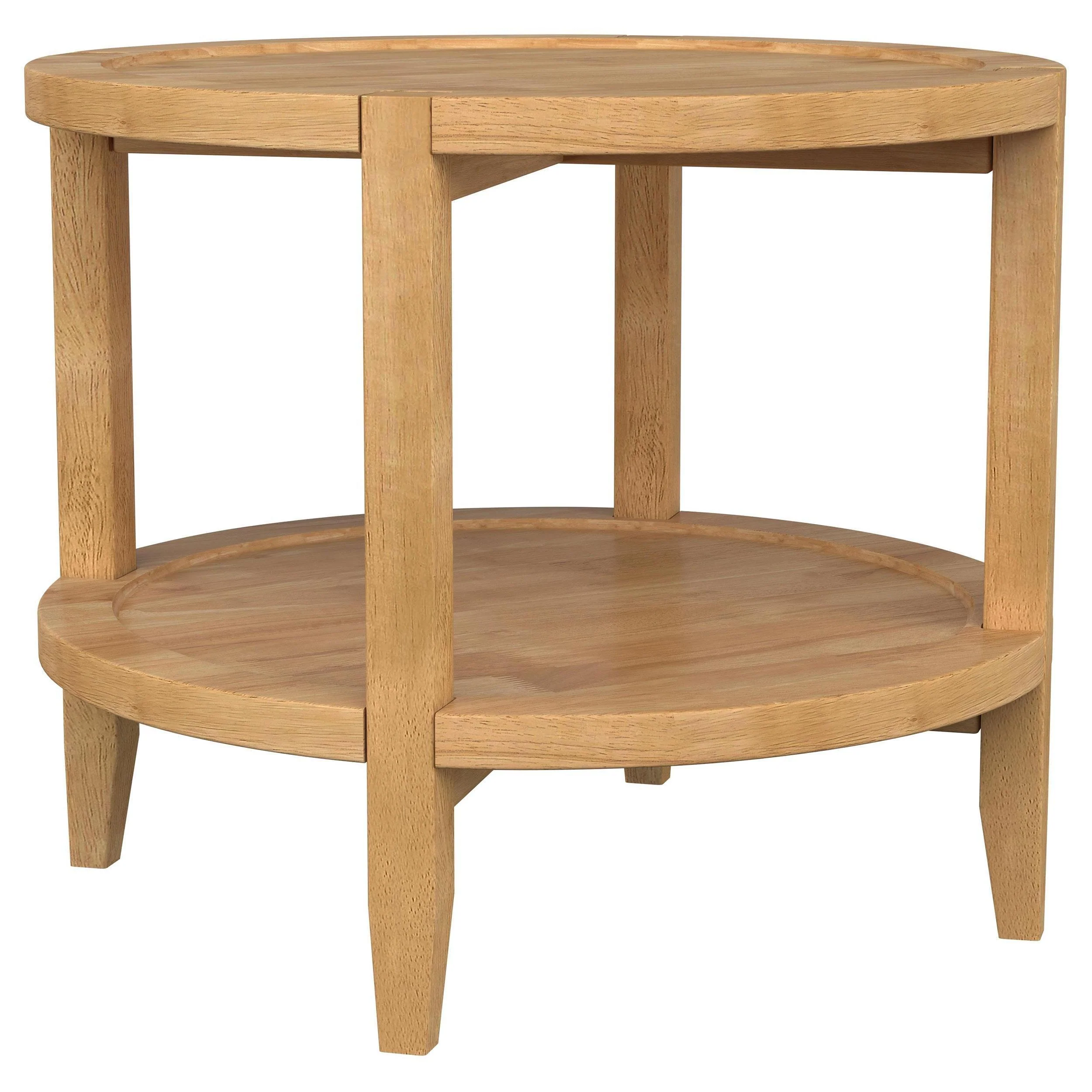 Camillo Round Solid Wood Side End Table Maple Brown - Image 3