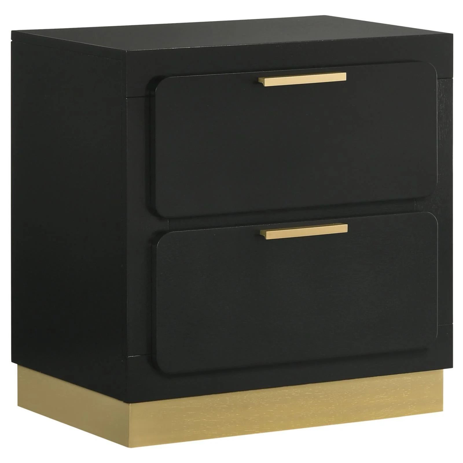 Caraway 2 Drawer Nightstand Bedide Table Black - Image 1