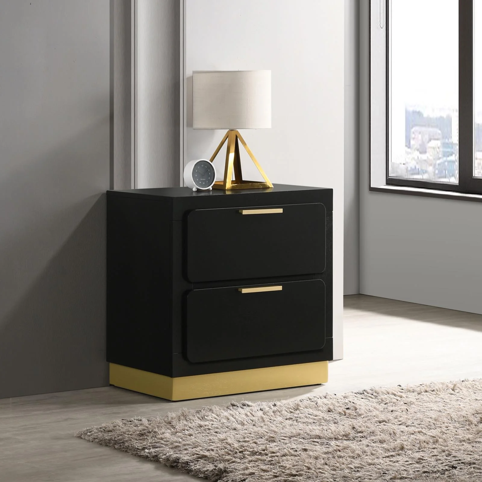 Caraway 2 Drawer Nightstand Bedide Table Black - Image 2