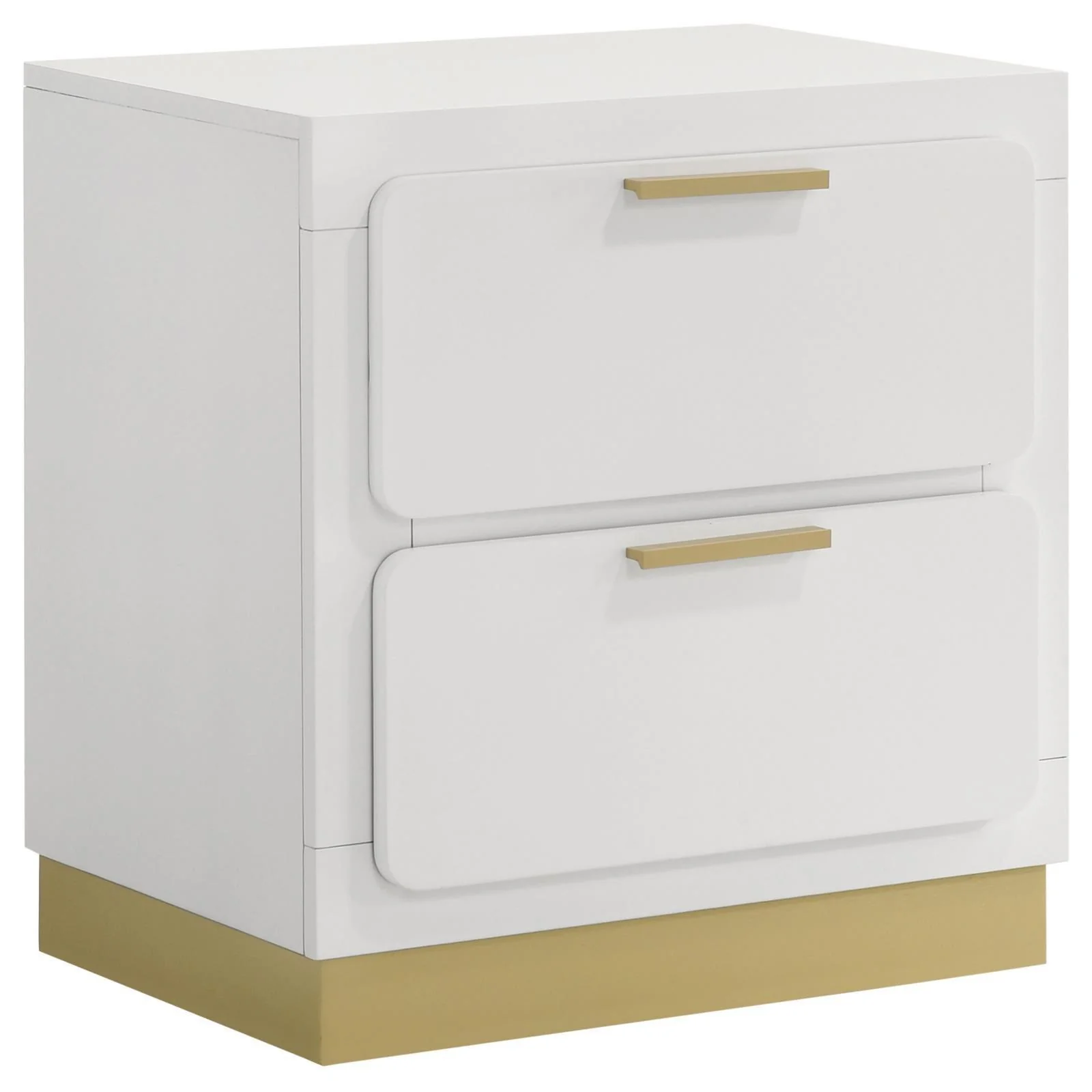 Caraway 2 Drawer Nightstand Bedide Table White - Image 1