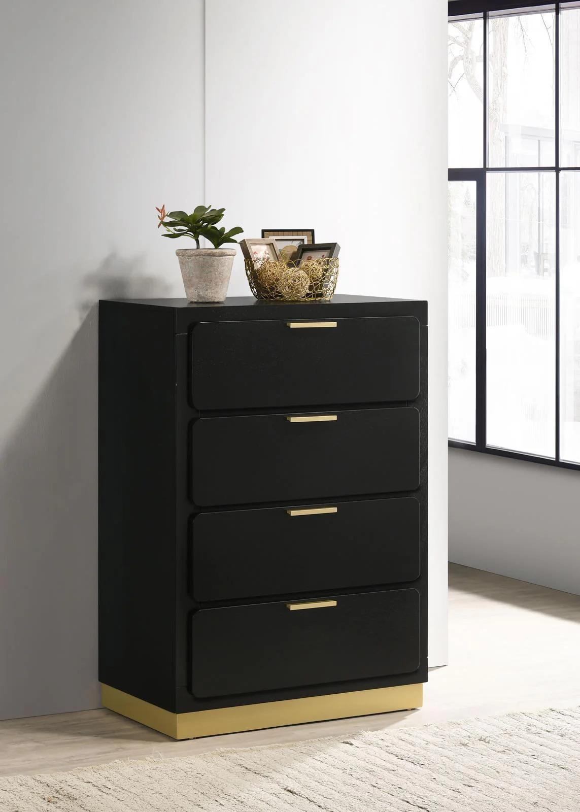 Caraway 4 Drawer Bedroom Chest Black - Image 2
