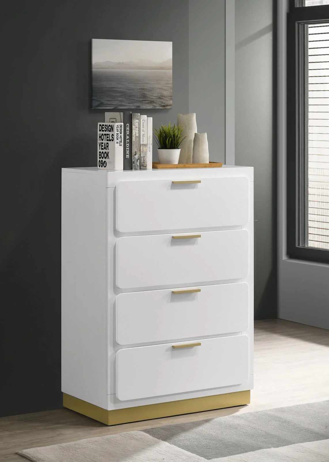 Caraway 4 Drawer Bedroom Chest White - Image 2