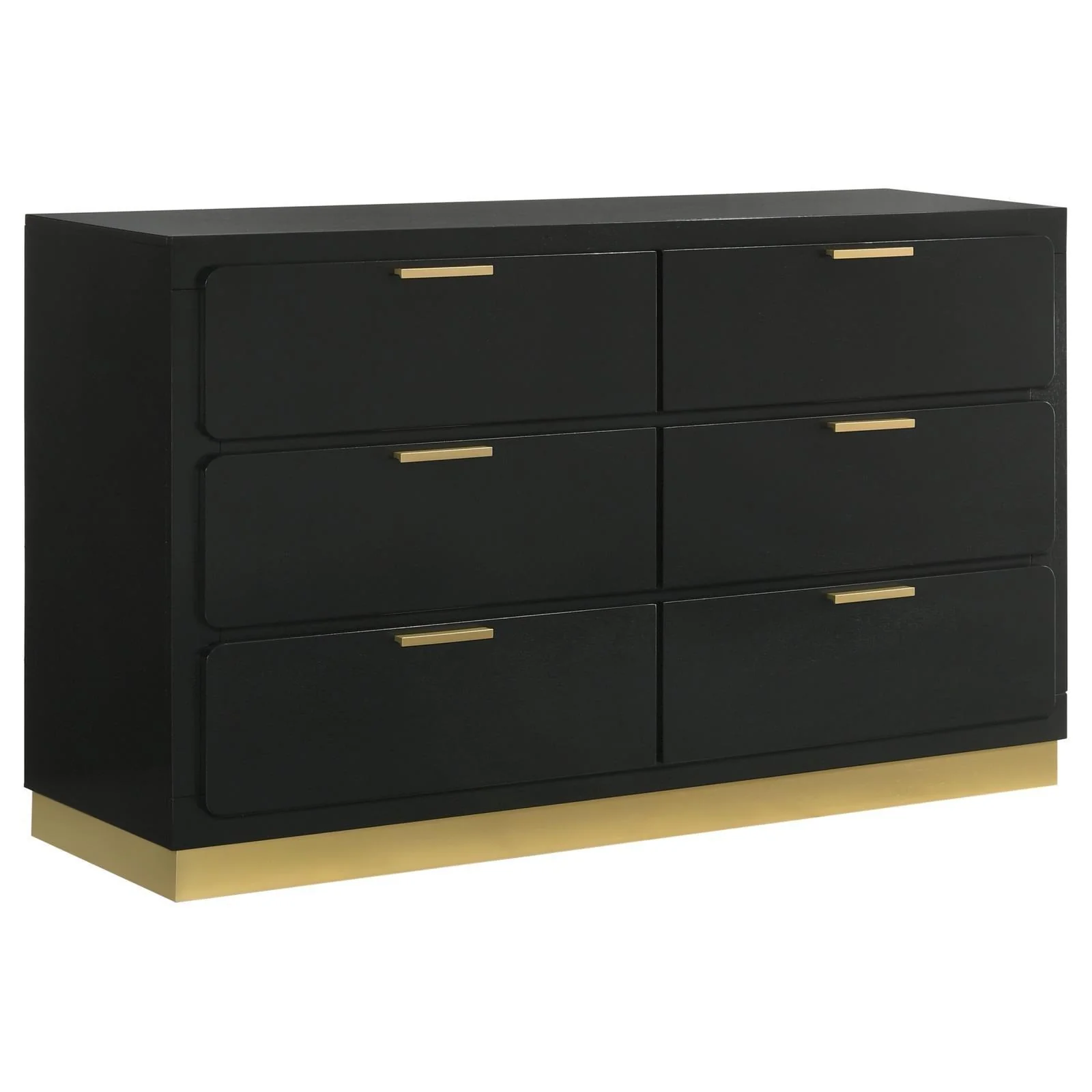 Caraway 6 Drawer Bedroom Dresser Black - Image 1