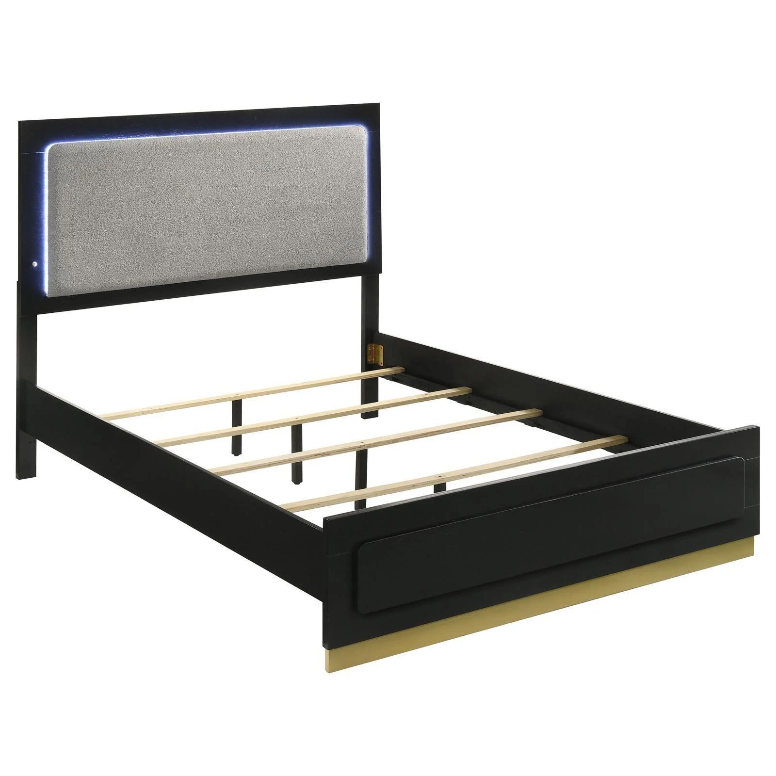 Caraway King Bed With LED Headboard Black Grey - Image 3