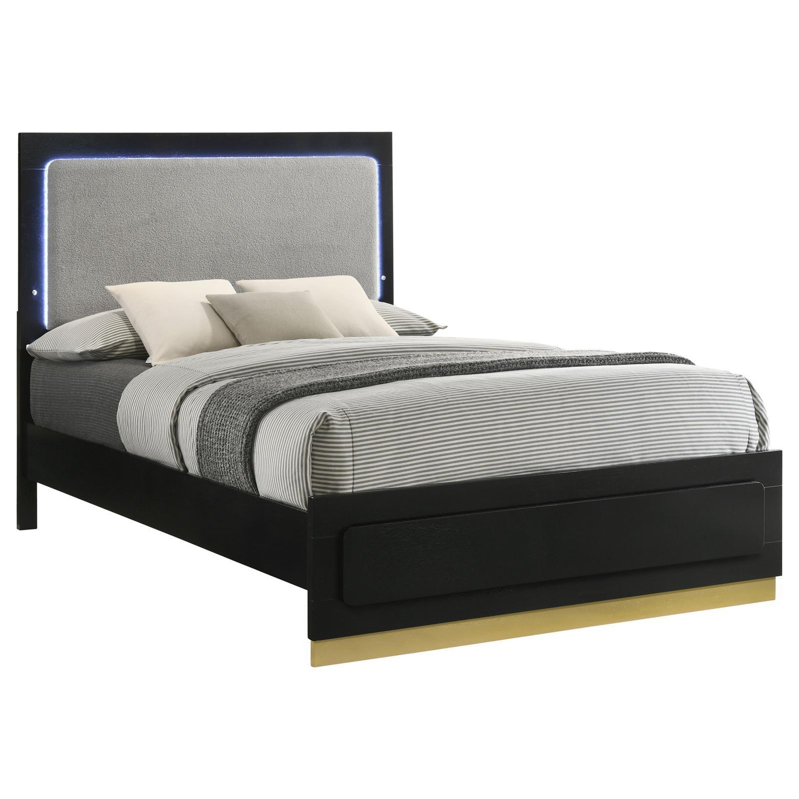 Caraway King Bed With LED Headboard Black Grey - Image 2