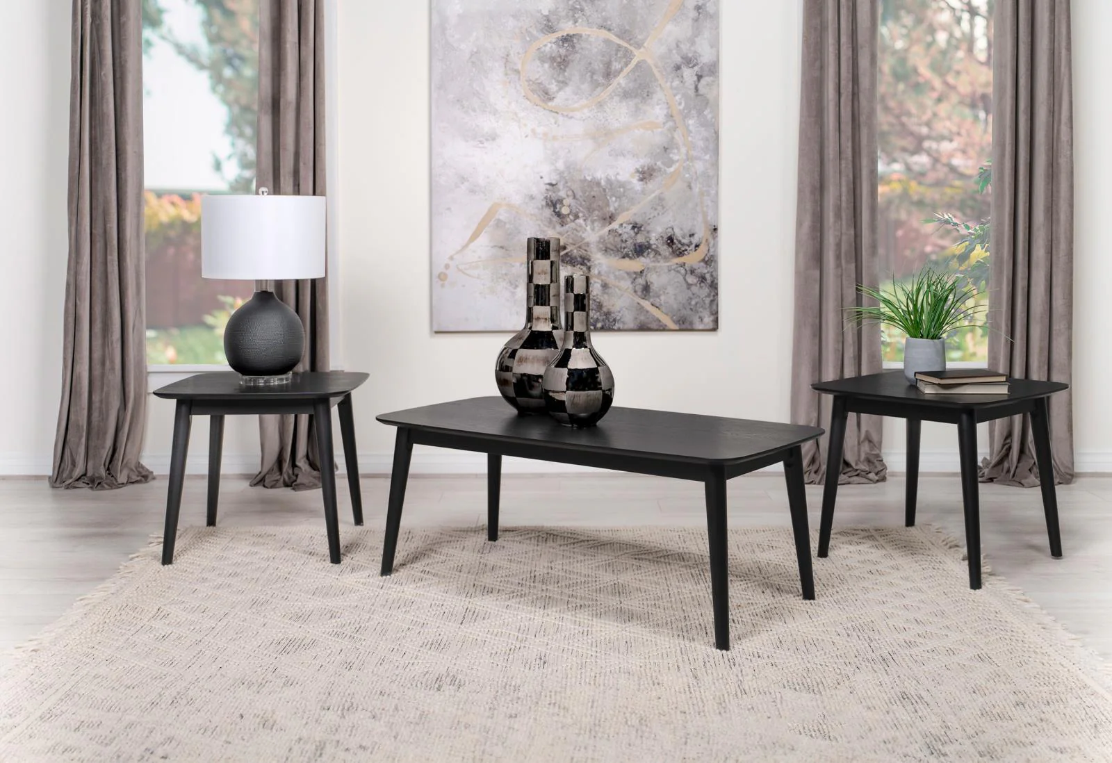 Carey 3-Piece Occasional Set With Coffee End Tables Black - Image 2