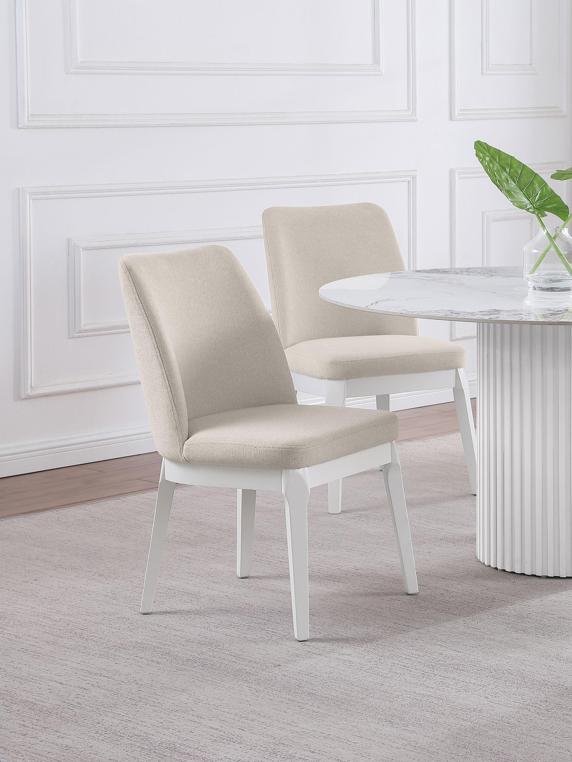 Carissa Upholstered Dining Side Chair Beige (Set of 2) - Image 2