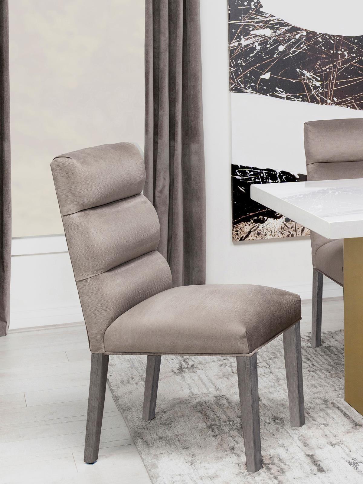Carla Upholstered Dining Side Chair Stone (Set of 2) - Image 2