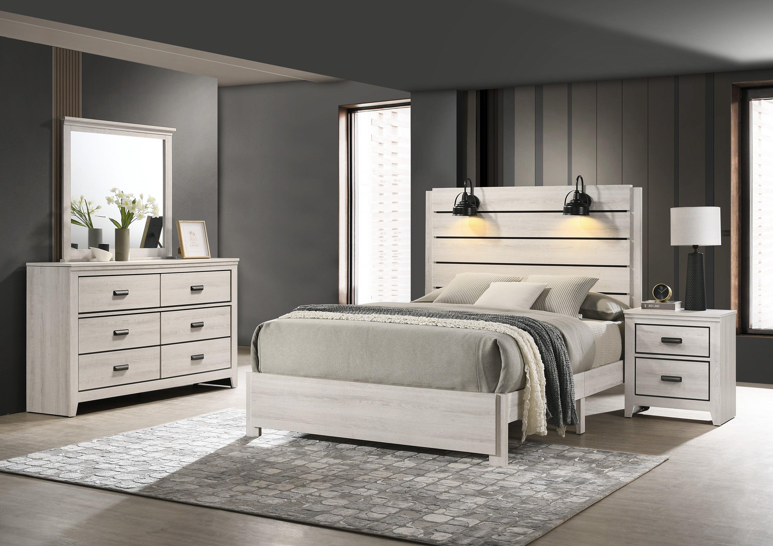 Carter White LED Platform Bedroom Set - Image 2